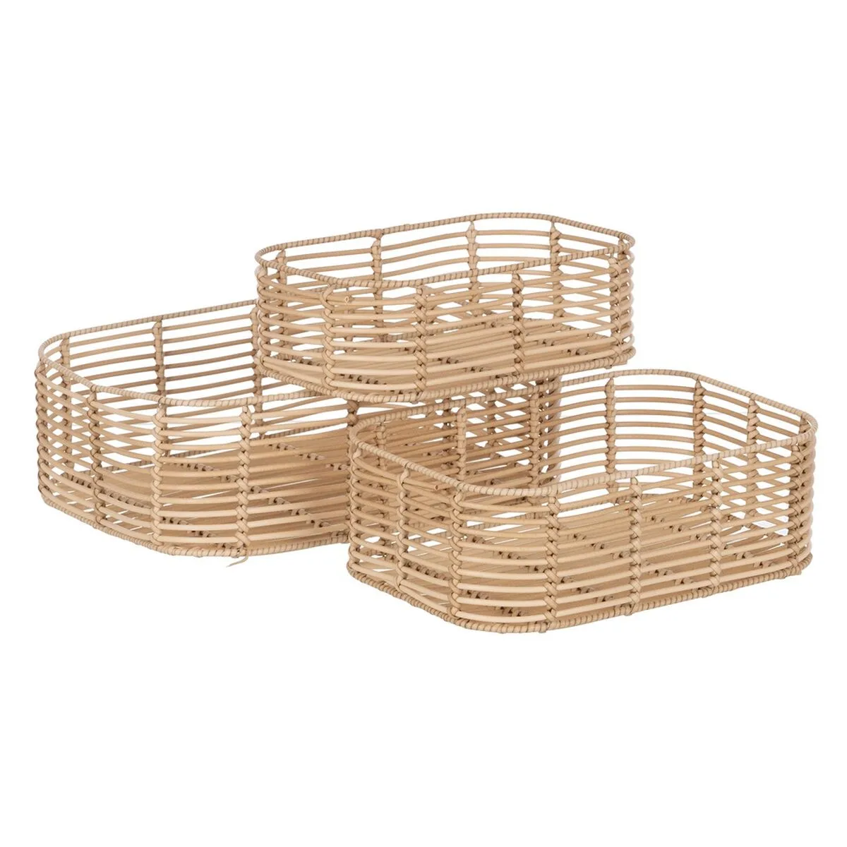 Lot de paniers naturel resine 40 x 30 x 13 cm 3 pieces s880536360. Du salon à la chambre, Diaytar habille votre intérieur avec élégance.