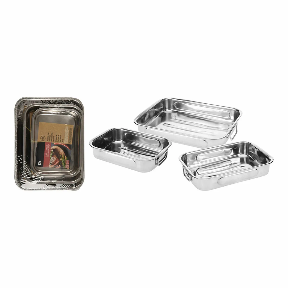 Lot de plateaux pour aliments excellent houseware a12402130 acier inoxydable rectangulaire s792397945. Diaytar a fait le pari de la transparence : nous vous disons tout sur l'origine et la conception de nos produits.