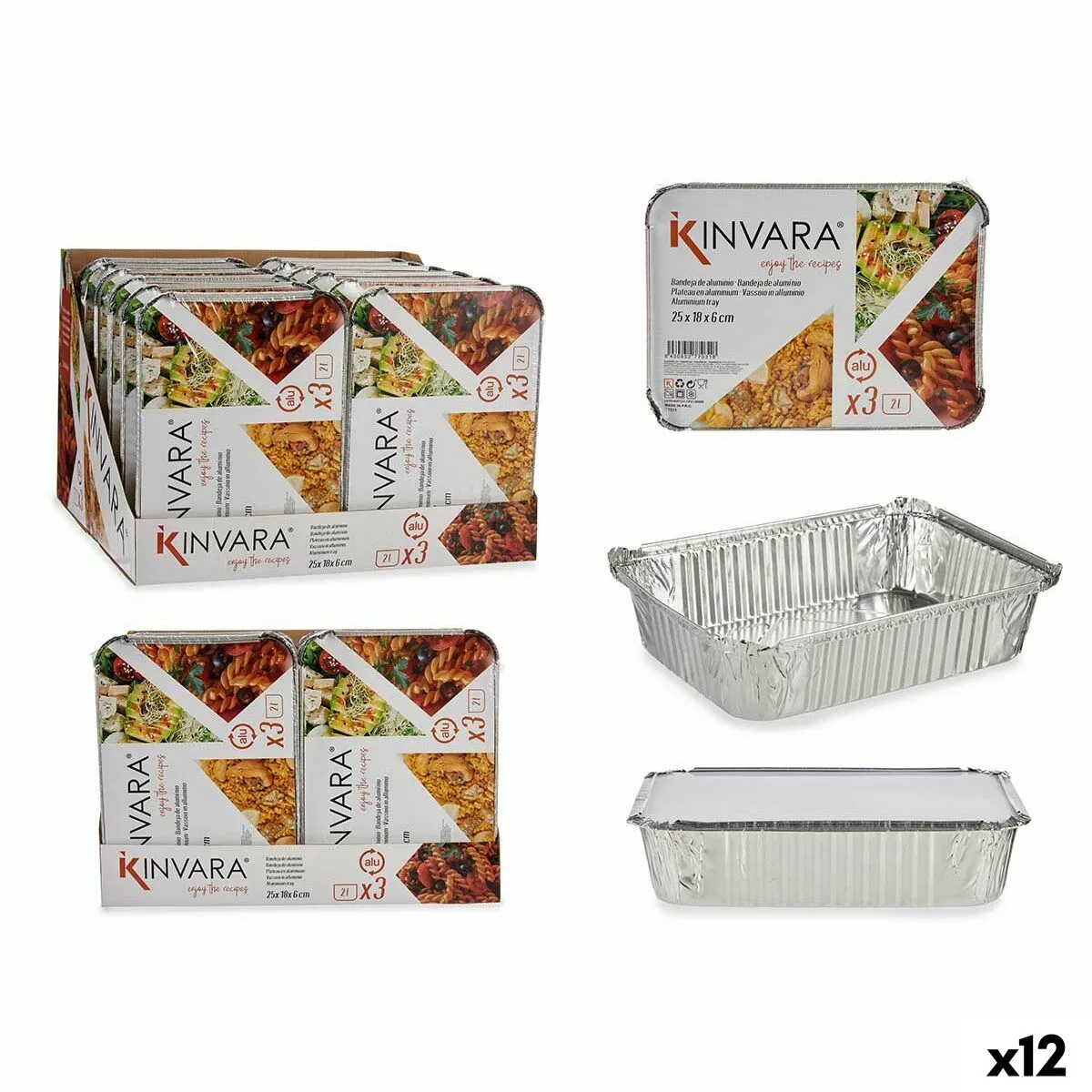 Lot de plateaux pour aliments kinvara 16161 25 5 x 6 8 x 19 cm 12 unites s363355633. Diaytar - L'art de bien vivre commence ici. Découvrez nos collections exclusives.