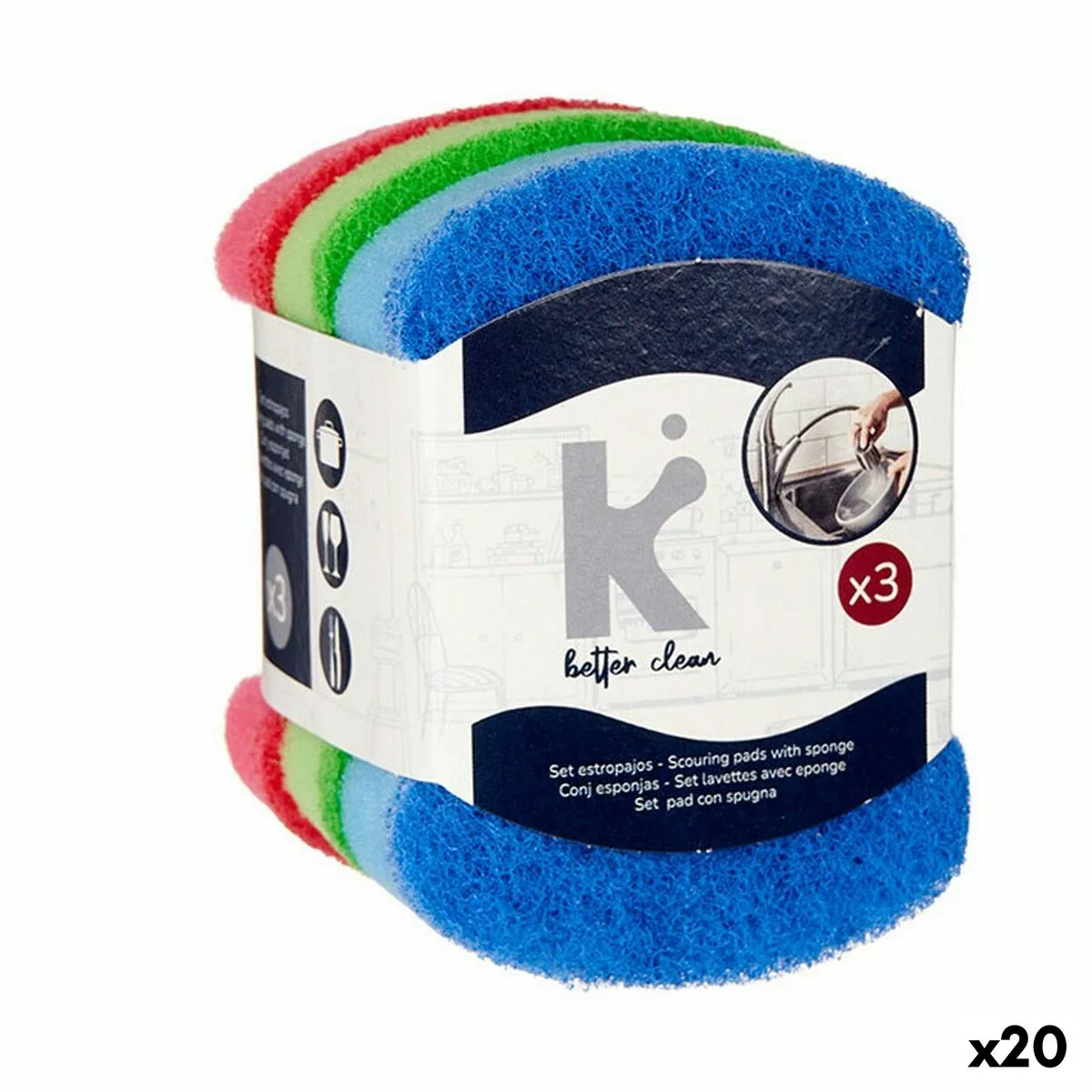 Lot de tampons a recurer multicouleur fibre abrasive 7 x 10 x 2 5 cm 20 unites s362099349. Diaytar : Parce que vous méritez le meilleur, nous sélectionnons l'excellence.