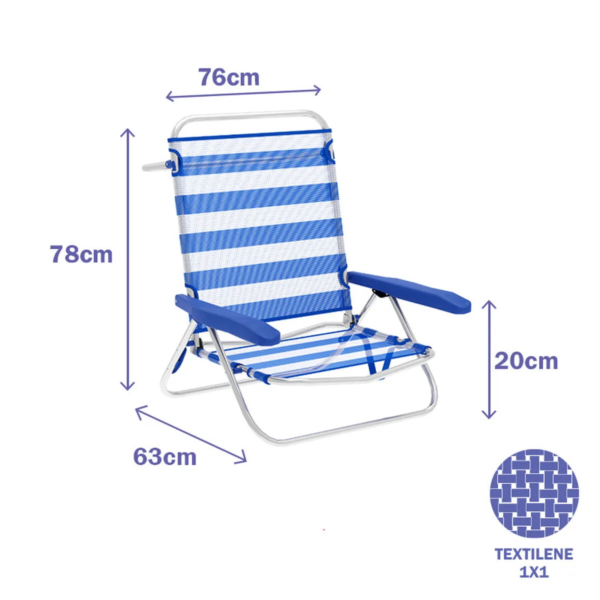 Marbueno chaise pliante 5 positions aluminium rayures bleu et blanc plage et piscine 63x76x78 cm 10314 d140006233. Diaytar, le nom qui garantit que chaque produit, du plus technologique au plus basique, a été choisi avec goût et exigence