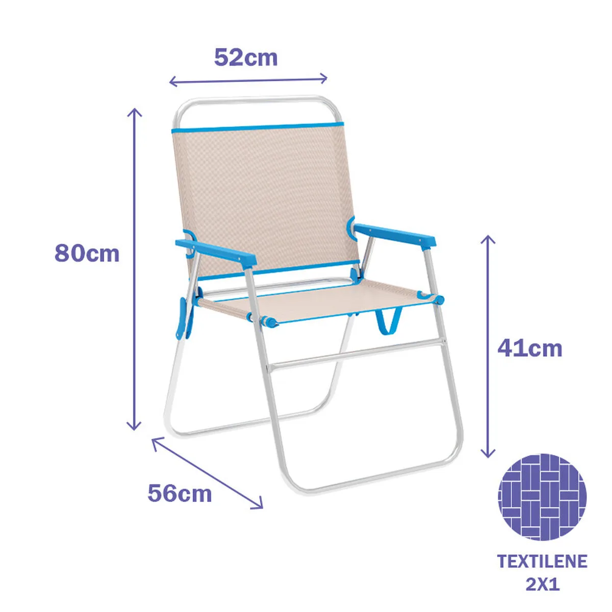 Marbueno chaise pliante aluminium beige bleu plage et piscine 56x52x80 cm 10173 d140003167. Diaytar Mode : Où l'élégance rencontre l'originalité pour un style unique.