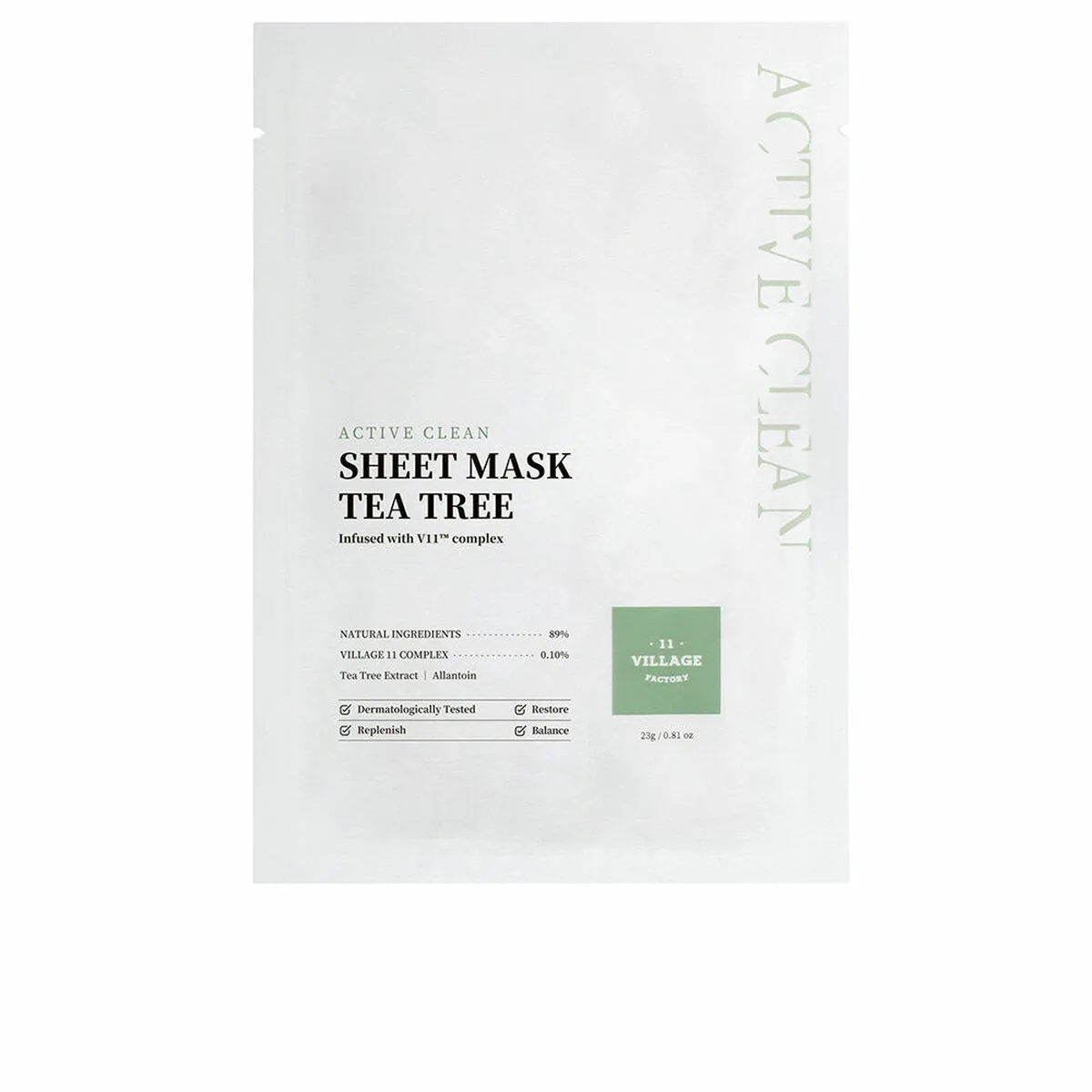 Masque facial village 11 factory active clean tea tree 23 g s0511707970. Notre équipe Diaytar est une bande de dénicheurs compulsifs, toujours en quête du produit qui provoquera l'étincelle dans votre regard.