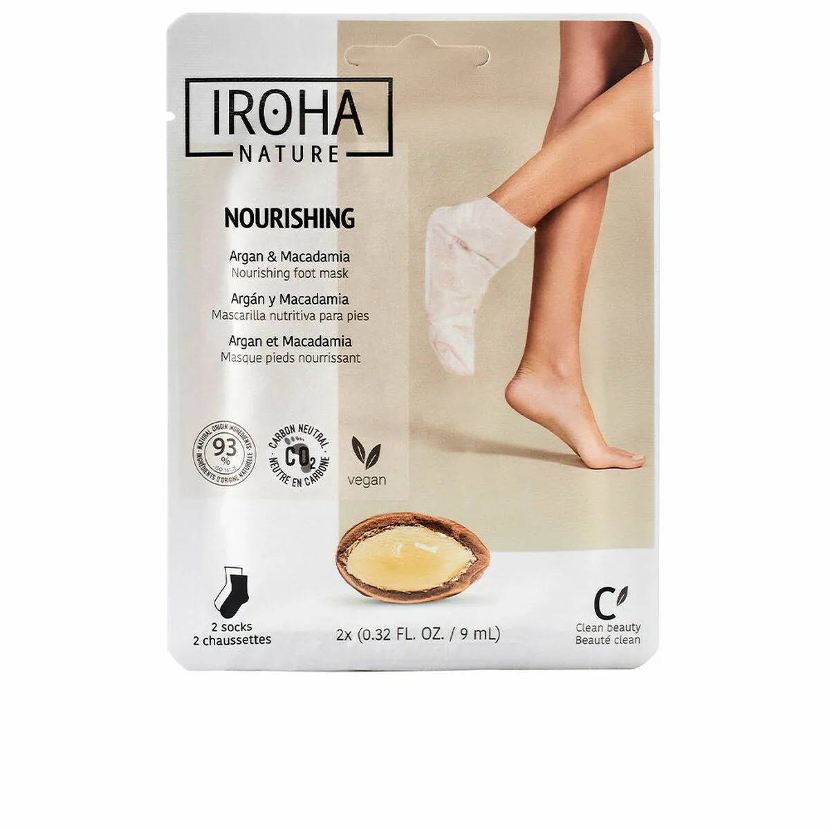 Masque pour pieds iroha argan chaussettes noix de macadamia s0509902246. Diaytar cultive l'art du bien-être à travers ses produits soigneusement choisis.