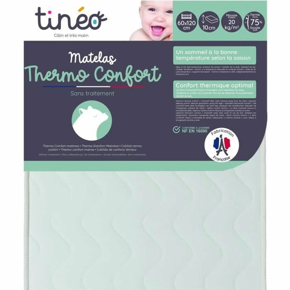 Matelas pour lit de bebe tineo thermo comfort 120 x 60 x 10 cm s7101189752. Notre credo ? L'excellence accessible. Diaytar rend le premium attainable dans chaque catégorie de produits.