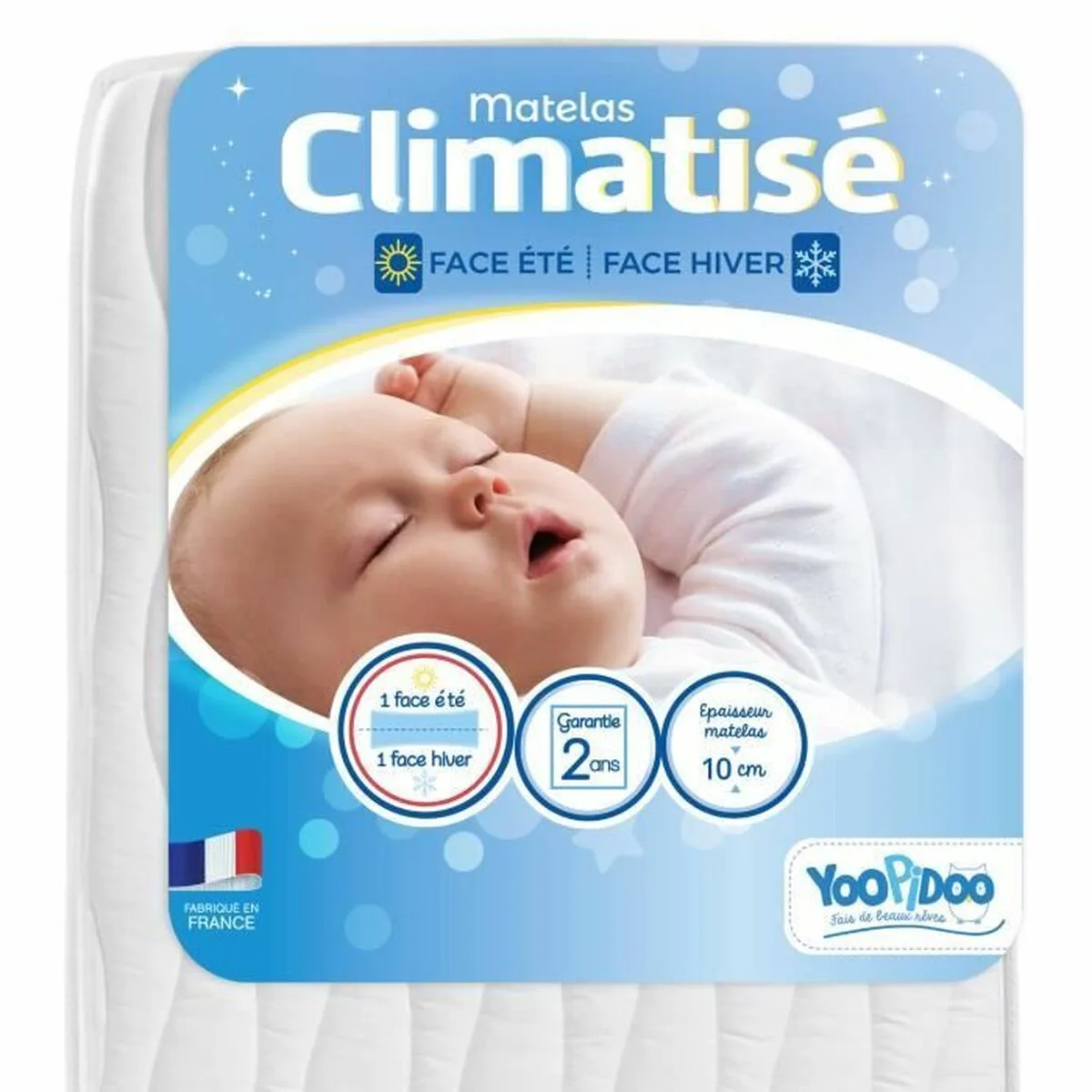 Matelas pour lit de bebe yoopidoo air conditioned 60 x 120 cm s7100290370. Innovation, style et qualité : les trois piliers de l'expérience Diaytar.
