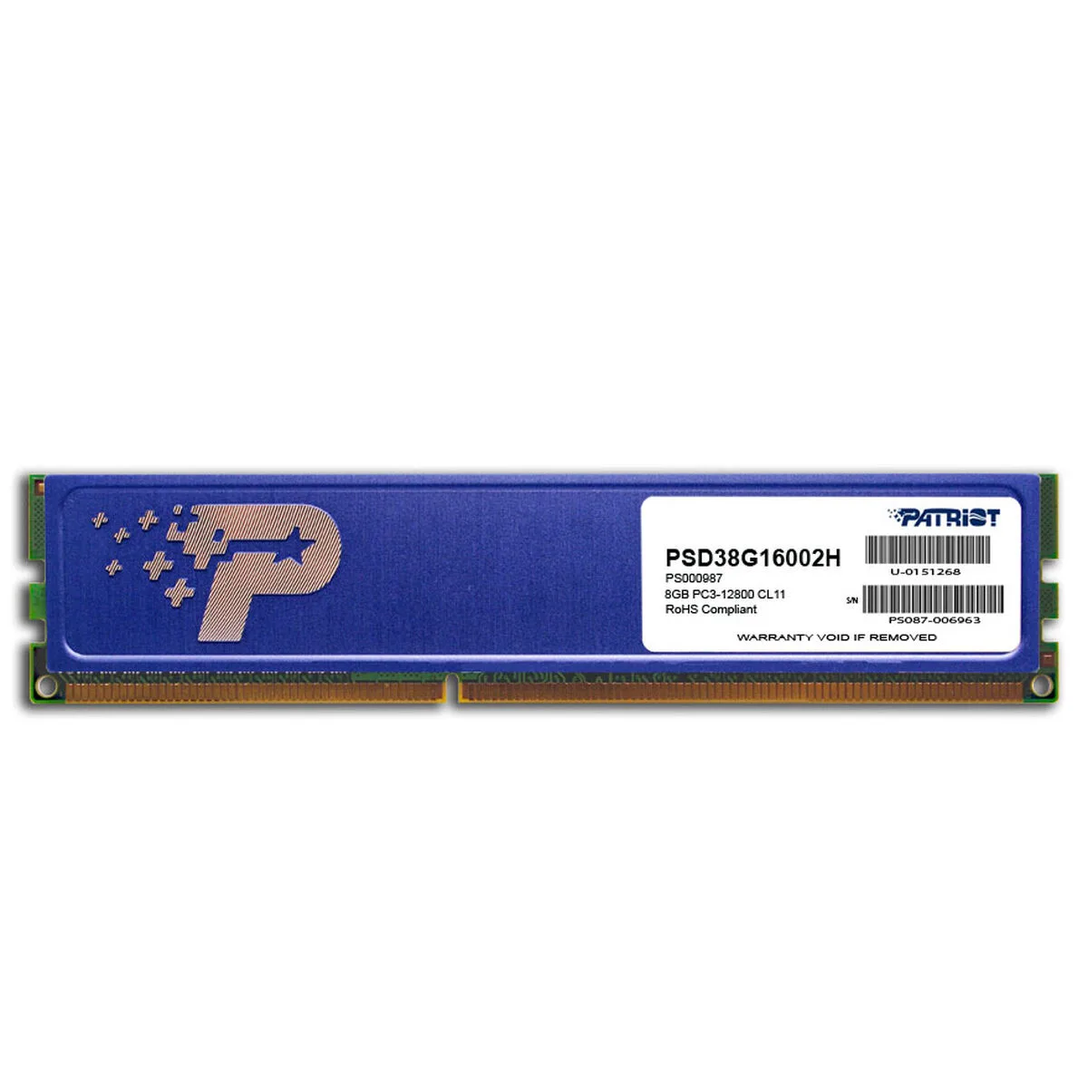 Memoire ram patriot memory psd38g16002h ddr3 cl11 8 gb s912254230. Nous avons bâti Diaytar sur une idée simple : vous méritez le meilleur des produits, sans avoir à chercher pendant des heures.