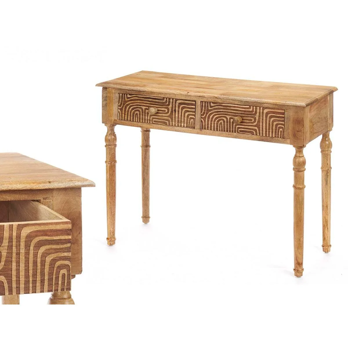Meuble d entree avec 2 tiroirs gift decor 40 marron 98 x 77 x 42 cm courbe s363205180. Révélez votre style avec la collection capsule Diaytar, limitée et exclusive.