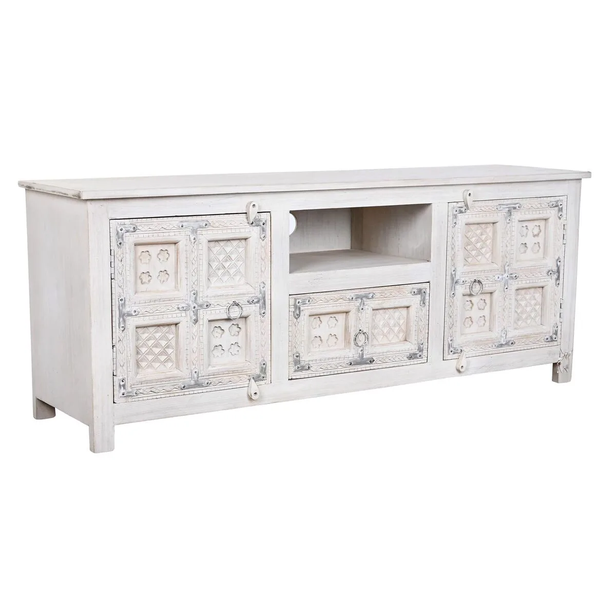 Meubles de television dkd home decor blanc bois bois de manguier 151 x 40 x 60 cm s304038753. La promesse Diaytar : une sélection rigoureuse de produits généraux où la tendance et la durabilité vont de pair
