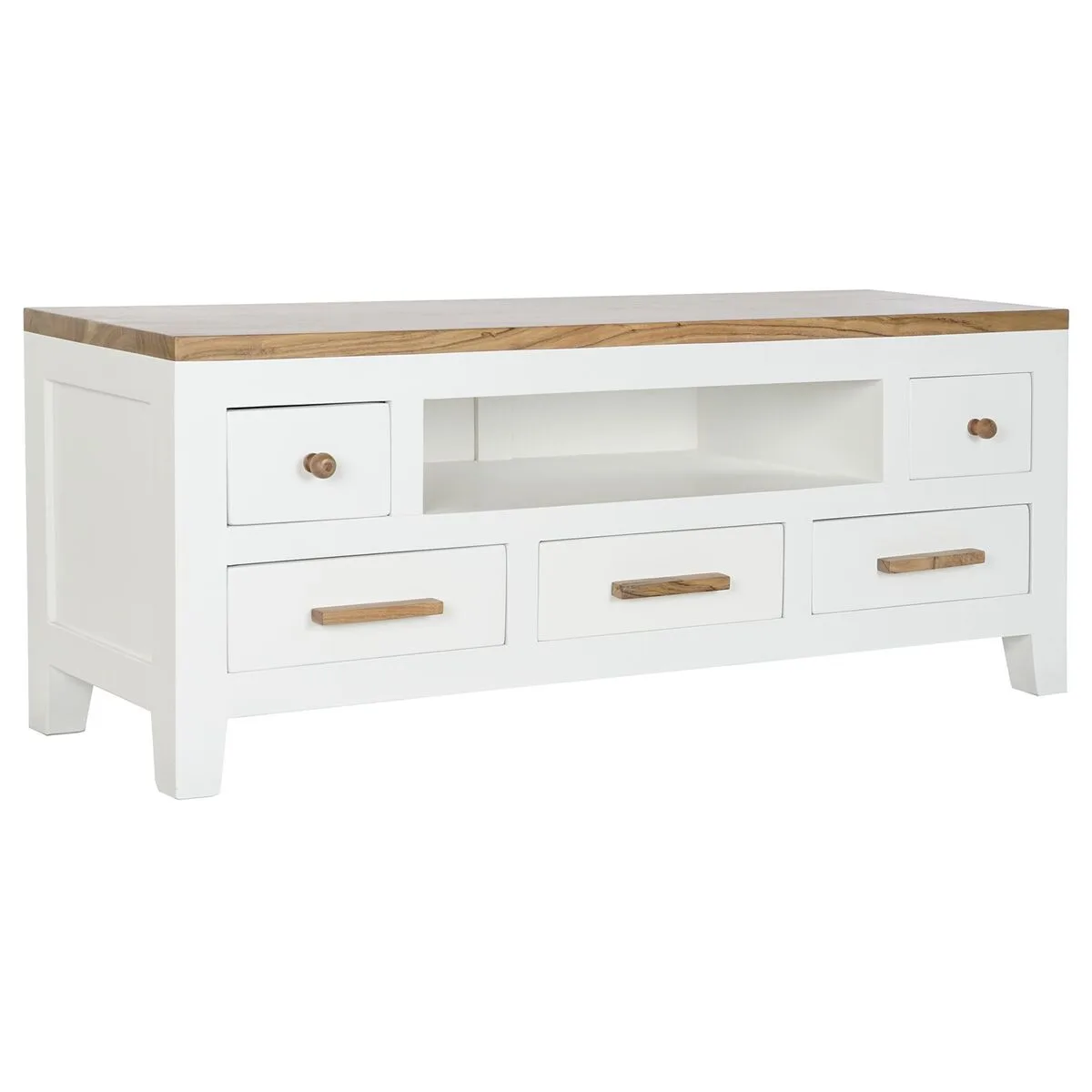 Meubles de television dkd home decor blanc marron acacia bois de manguier 125 x 40 x 50 cm s305262965. Chez Diaytar, nous valorisons autant la fonction que la forme dans chaque produit que nous ajoutons à notre collection