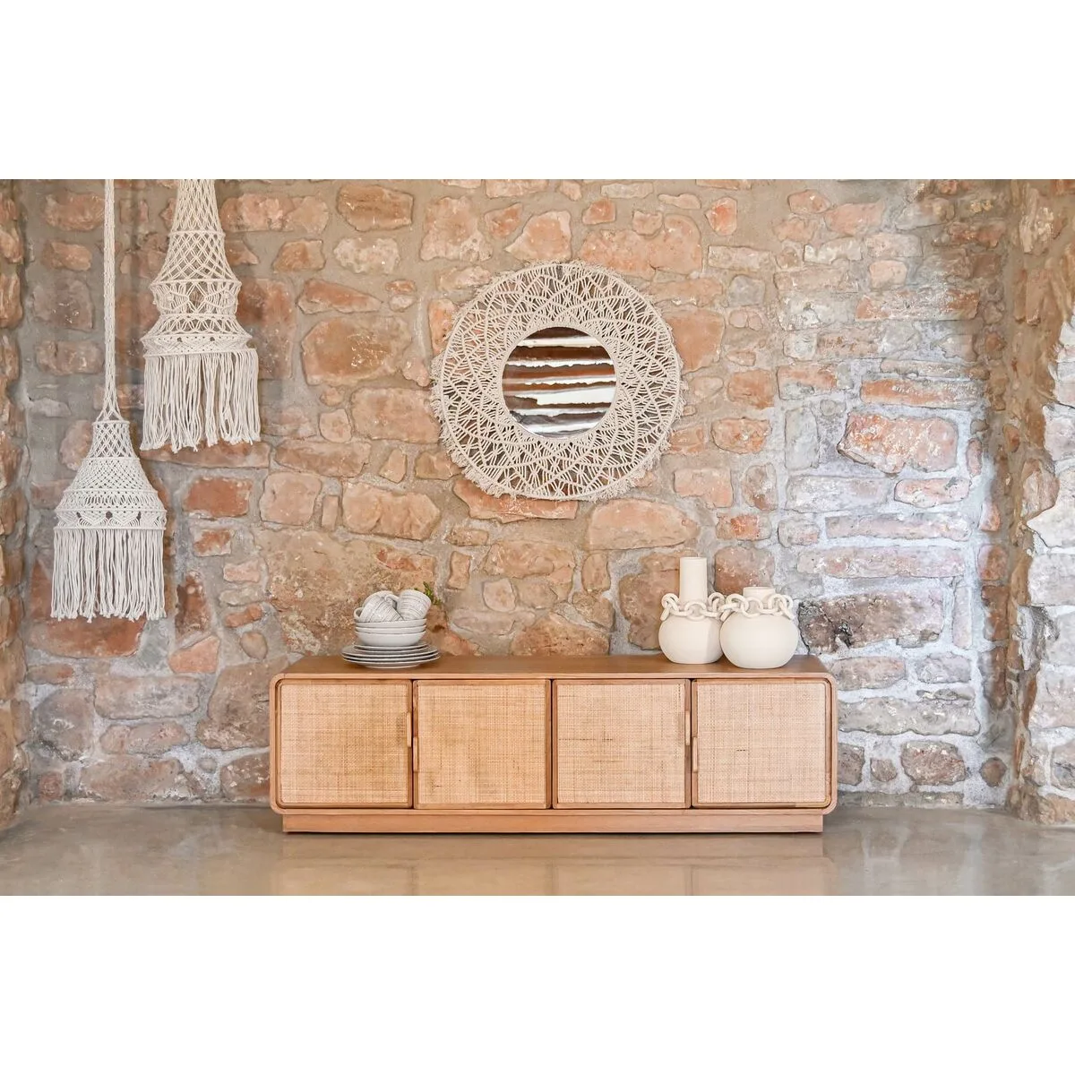 Meubles de television home esprit naturel rotin chene 157 x 40 x 46 cm s305664844. Bienvenue dans l'écosystème Diaytar, où chaque produit a été pensé pour s'intégrer parfaitement dans votre vie moderne