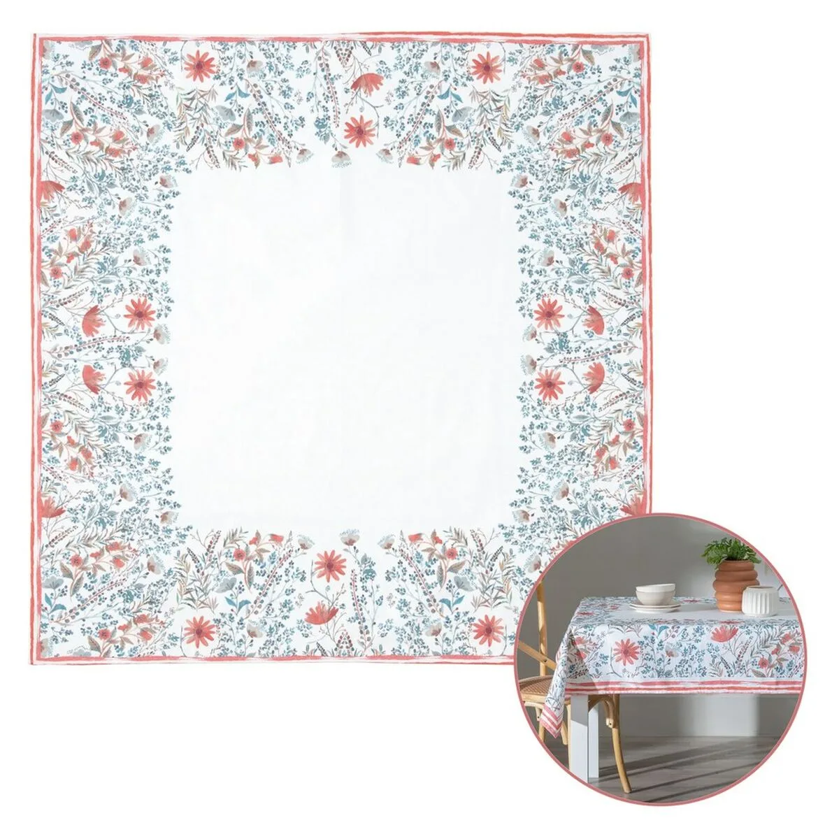 Nappe 140 x 140 cm bleu polyester 100 coton s880212062. Diaytar révolutionne votre expérience d'achat en ligne avec une curation unique de produits tendance, high-tech et lifestyle