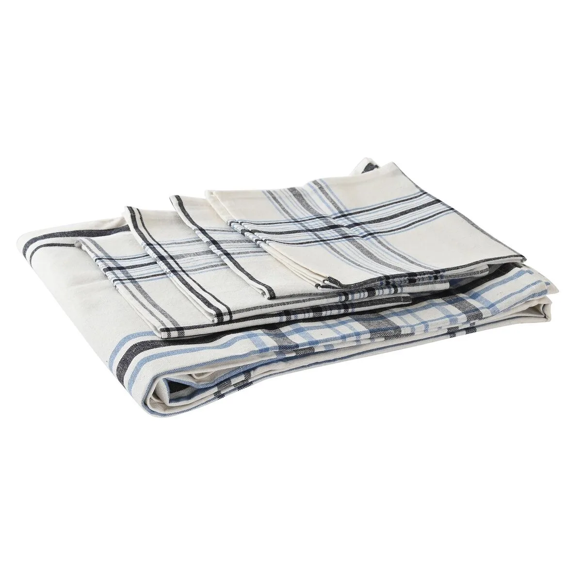 Nappe et serviettes de table dkd home decor 150 x 150 x 0 5 cm noir beige bleu blanc s304116320. L'art de vivre à la française s'exprime dans notre collection maison Diaytar.