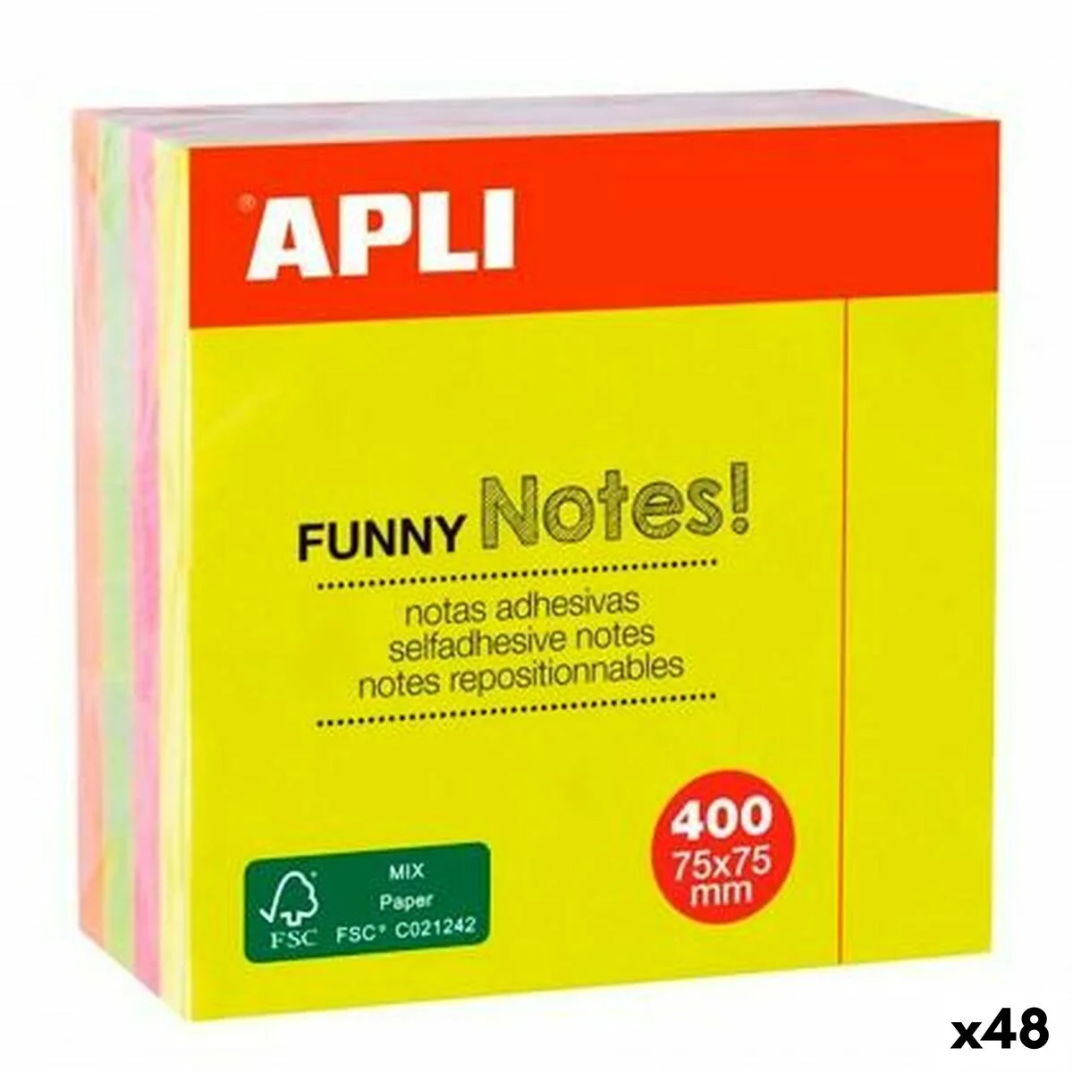 Notes adhesives apli funny multicouleur 75 x 75 mm 48 unites s843388686. Diaytar, le curateur de votre style de vie moderne, à travers une offre généraliste constamment renouvelée et actualisée