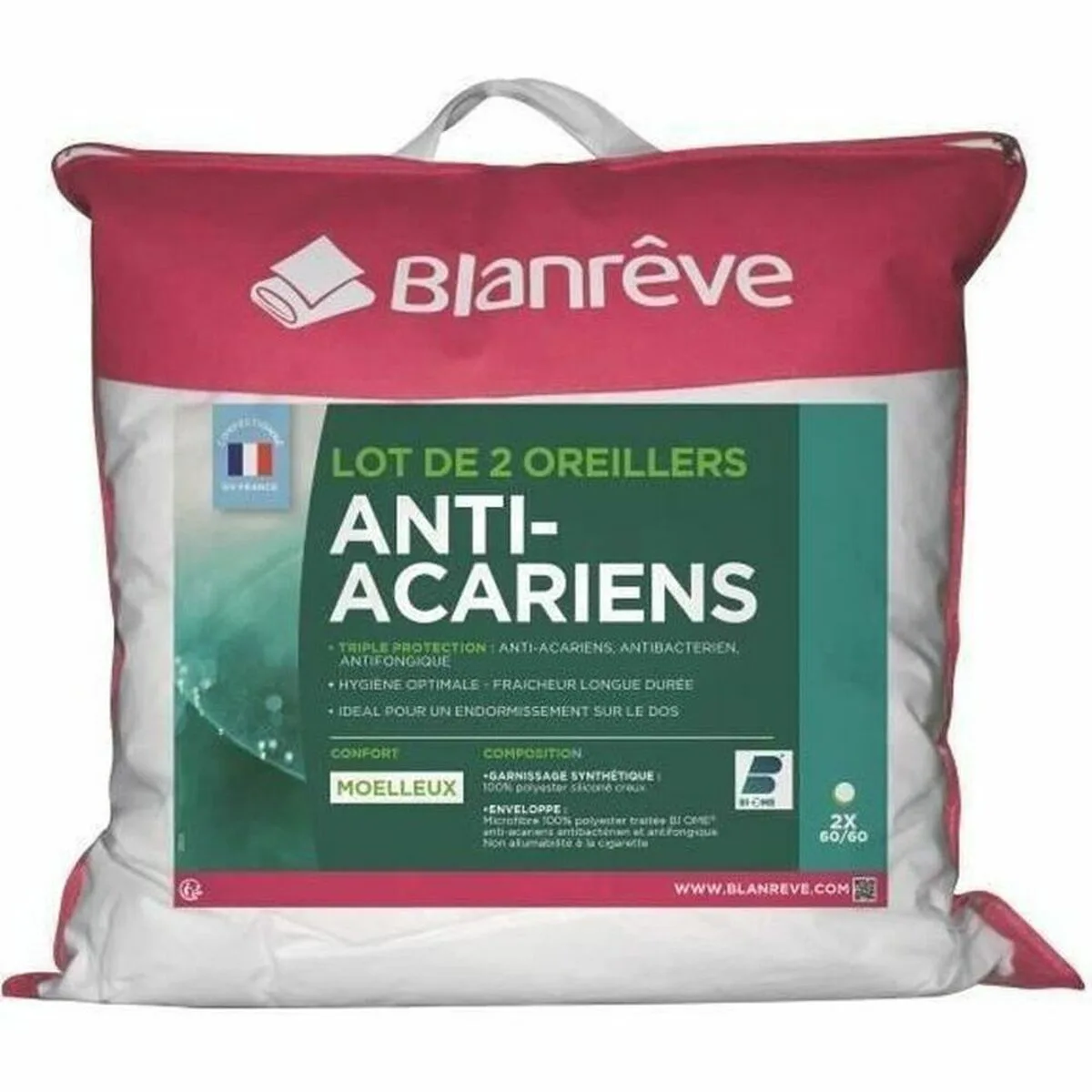 Oreiller blanreve blanc 60 x 60 cm 2 unites s716935556. Bienvenue sur Diaytar, la plateforme qui a réussi le pari de rendre le shopping généraliste aussi excitant que la mode.