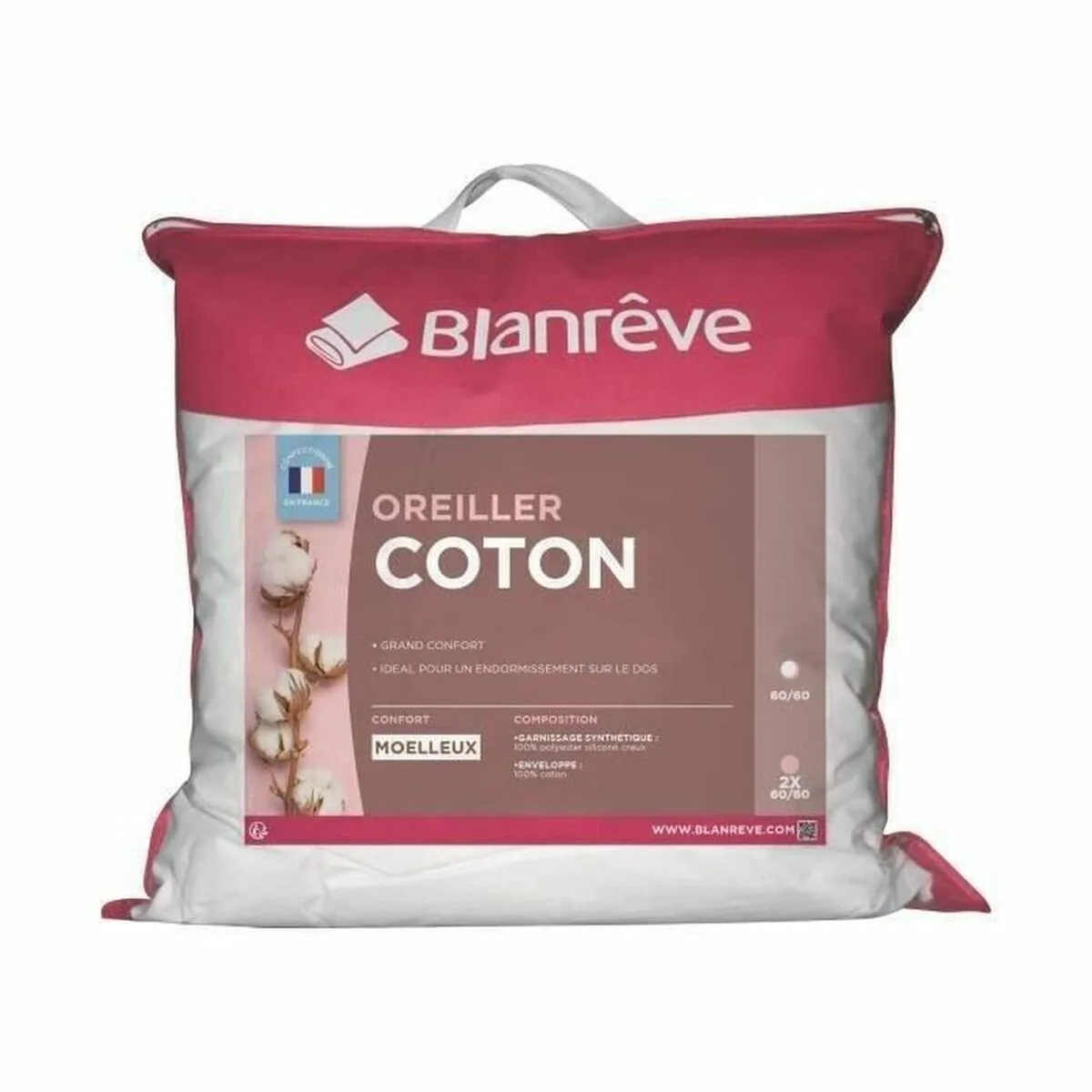 Oreiller blanreve blanc 60 x 60 cm s716565891. Votre foyer mérite le style et le confort des produits Diaytar Home.