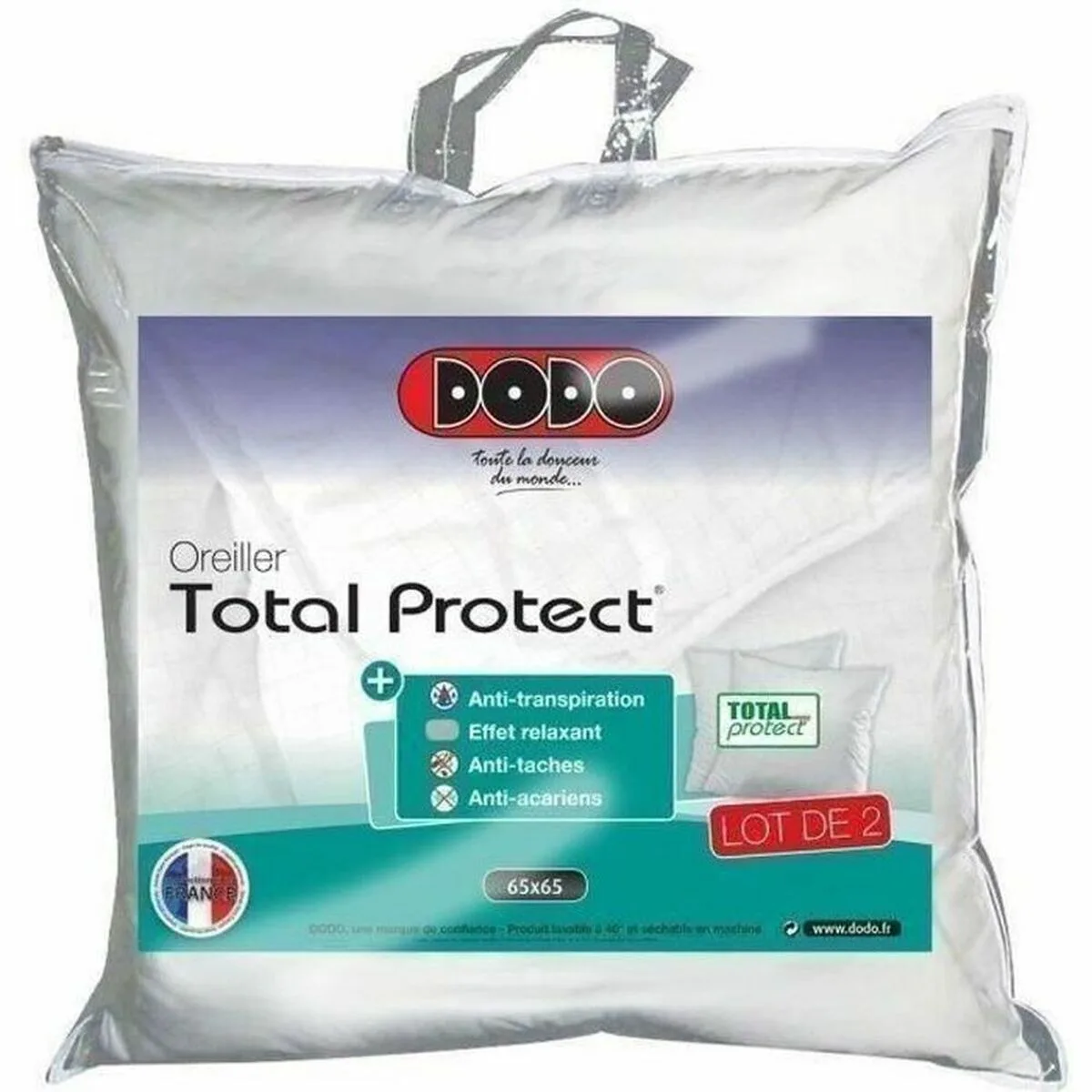 Oreiller dodo total protect blanc 65 x 65 cm 2 unites s710529777. Diaytar, le reflect de vos envies multiples : une gamme de produits soigneusement composée pour sa diversité et sa pertinence
