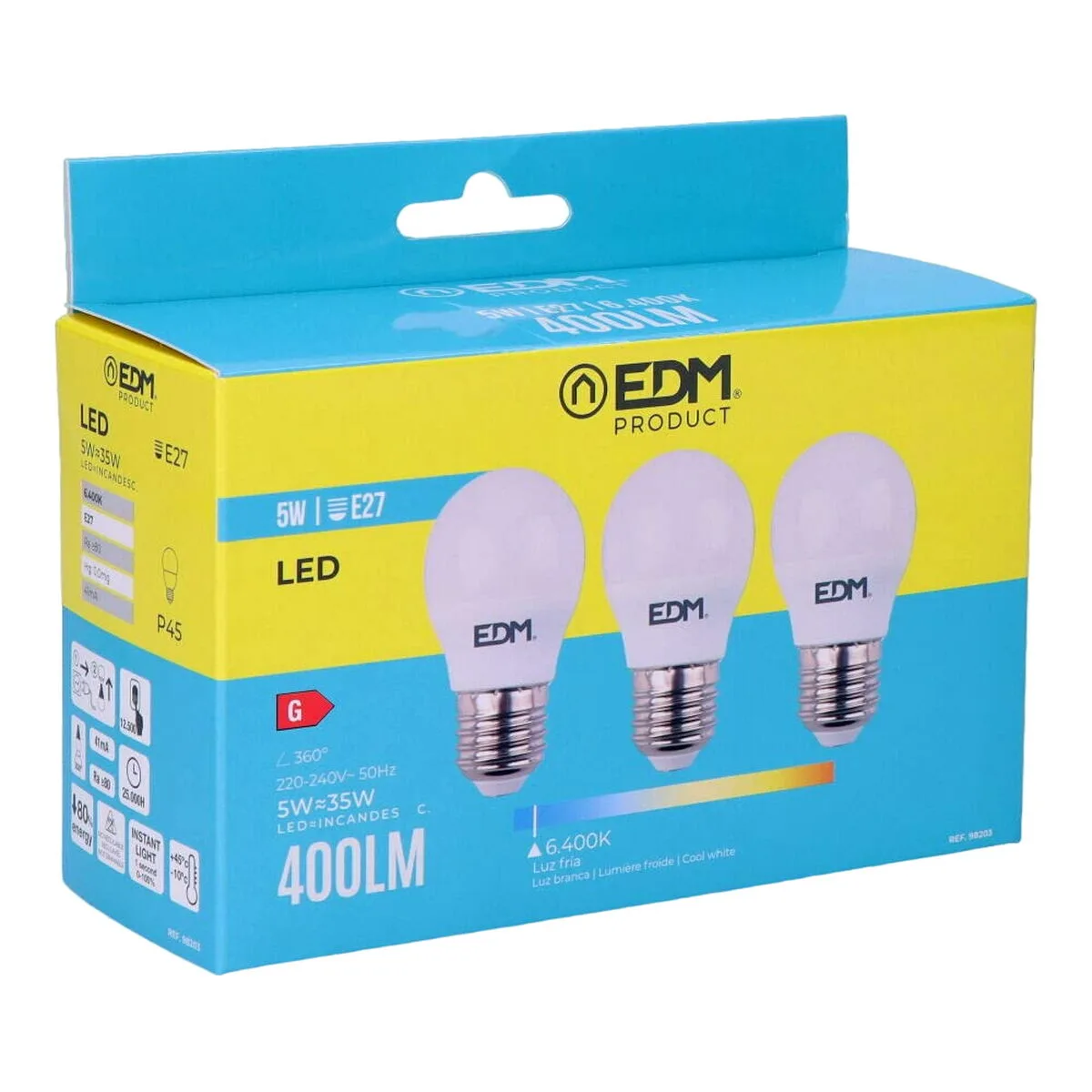 Pack de 3 ampoules led edm 98203 g 35 w 5 w 50 w e27 400 lm o 4 5 x 8 cm 6400 k s791665854. Nous avons voulu Diaytar comme une deuxième maison, remplie de produits qui vous ressemblent et vous facilitent la vie.