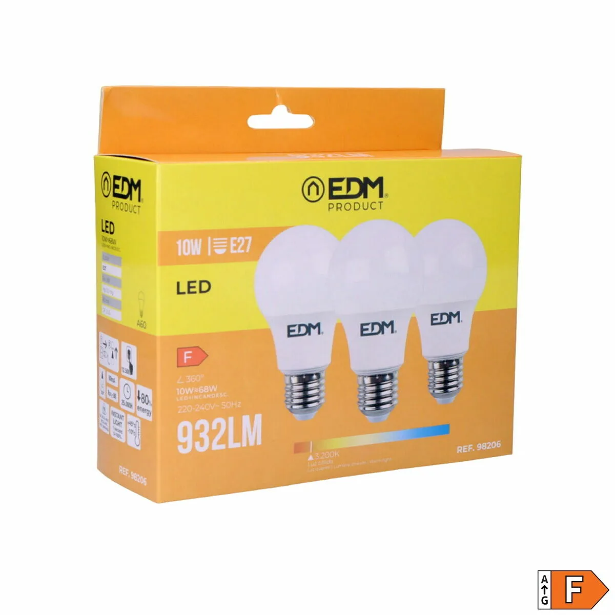Pack de 3 ampoules led edm 98206 f 60 w 10 w 68 w e27 810 lm 932 lm o 6 x 10 8 cm 3200 k s791741761. Notre ambition pour Diaytar : devenir le réflexe numéro 1 lorsque vous pensez 'produit génial'.