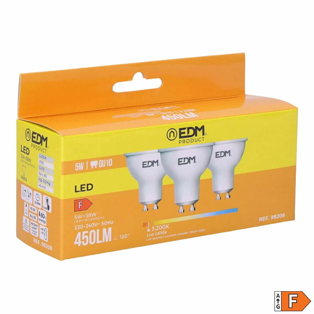 Pack de 3 ampoules led edm 98208 f 5 w 45 w gu10 450 lm o 5 x 5 5 cm 3200 k s791741948. Notre ambition chez Diaytar : être la source la plus fiable pour vos achats de produits généraux et high-tech tendance