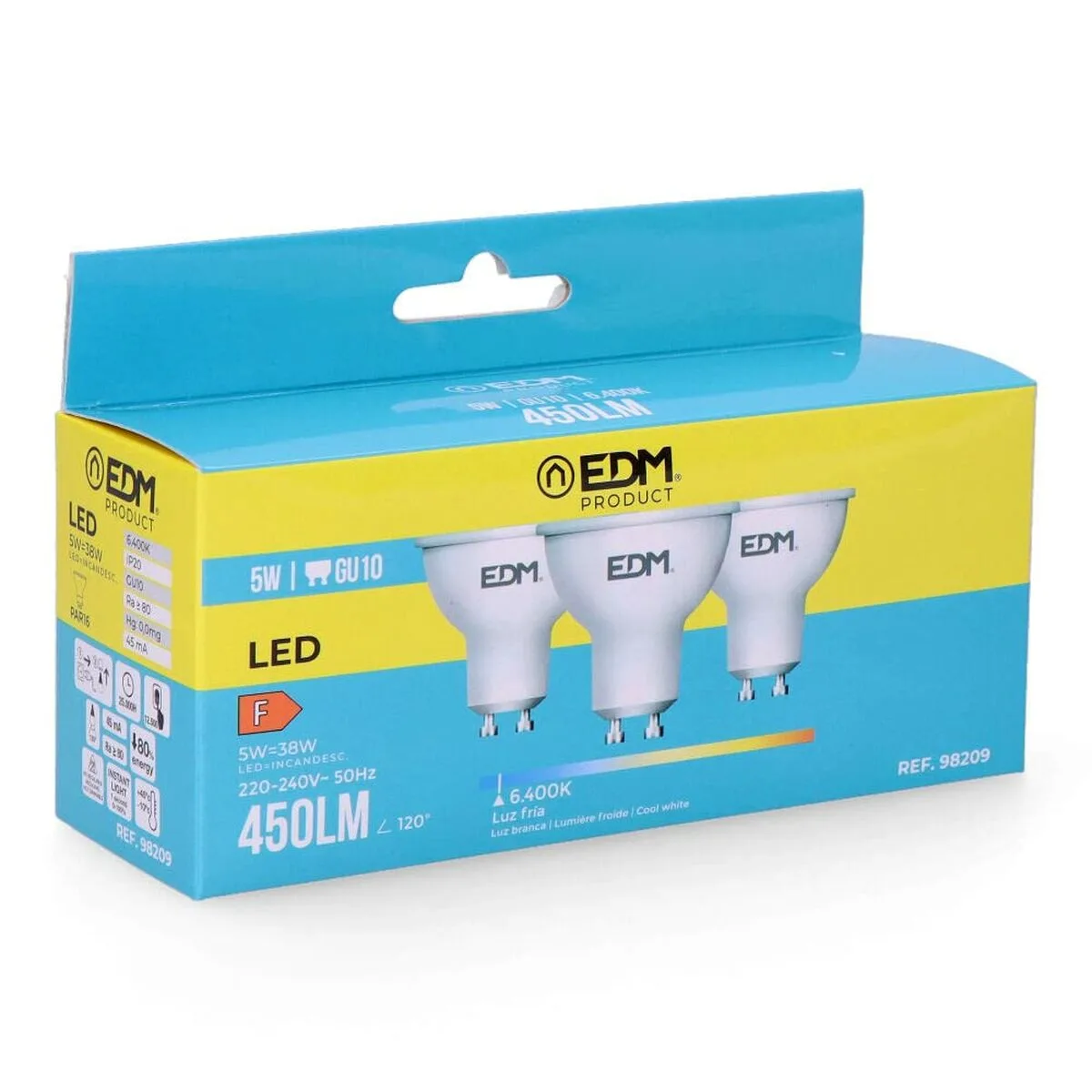 Pack de 3 ampoules led edm 98209 f 5 w 45 w 38 w gu10 450 lm o 5 x 5 5 cm 6400 k s791742093. Explorez sans limite l'offre Diaytar : des milliers de produits pour satisfaire votre soif de nouveauté et de qualité