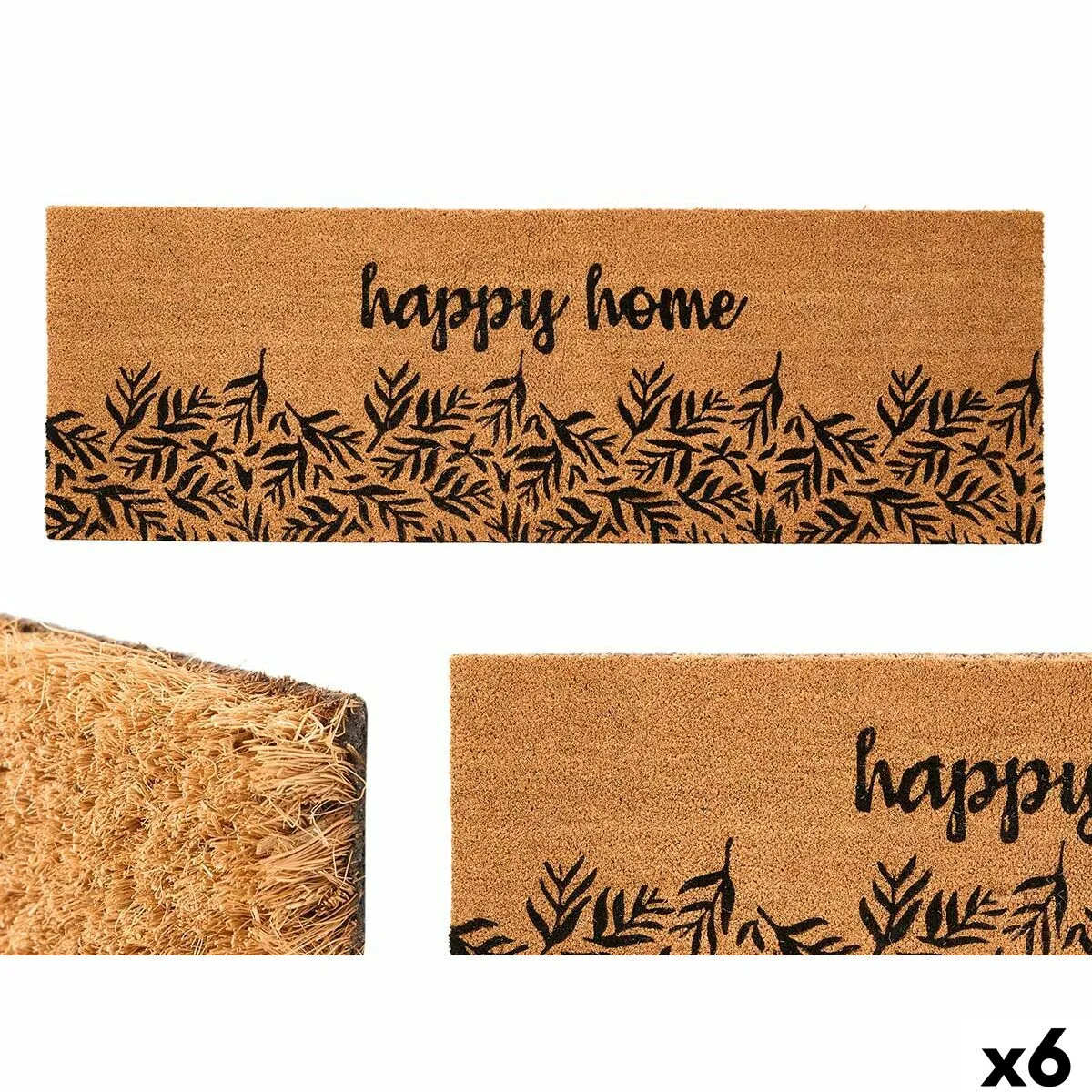 Paillasson happy home naturel pvc fibres de coco 120 x 1 x 40 cm 6 unites s363311867. Découvrez l'univers Diaytar : une boutique en ligne généraliste qui marque style, qualité et originalité dans chaque produit