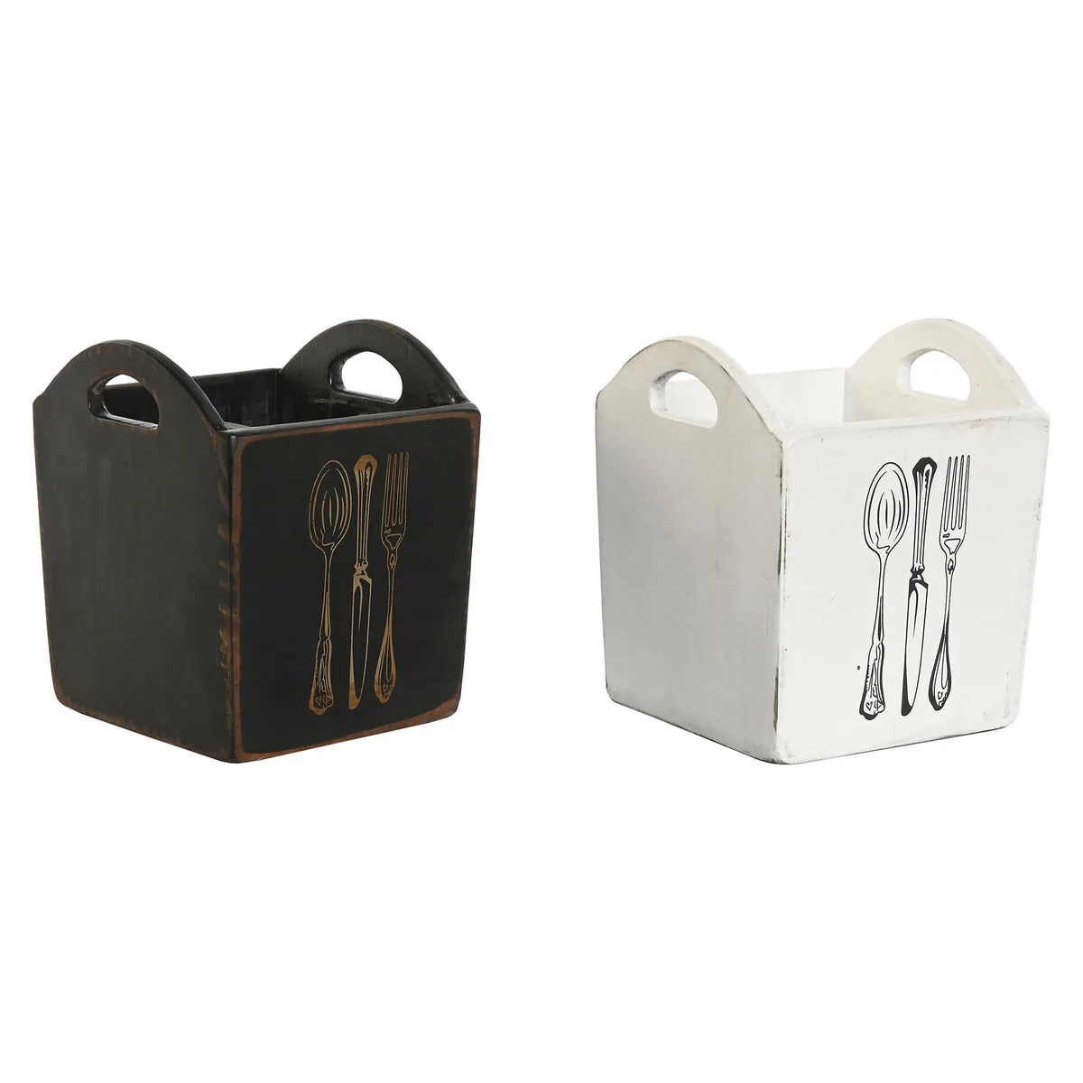 Panier a couverts home esprit blanc noir bois d epicea 15 x 15 x 18 cm s305613627. Plongez dans l'univers Diaytar, votre référence pour des produits du quotidien, high-tech et déco, tous porteurs de tendances