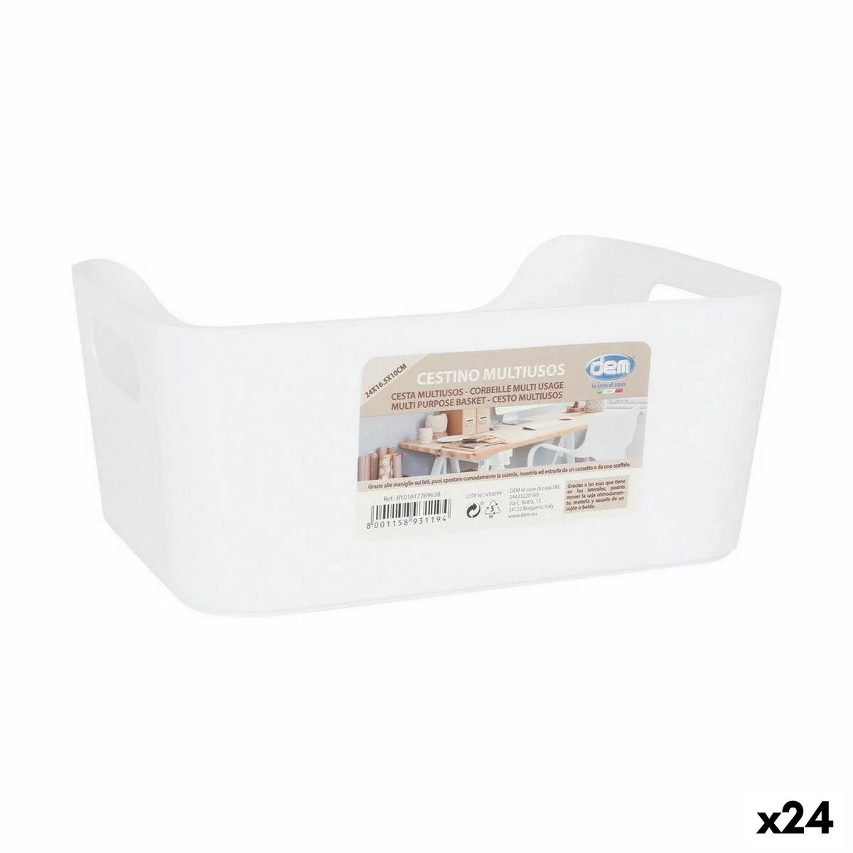 Panier multi usages confortime blanc 24 x 16 5 x 10 cm 24 unites s223103577. Nous traitons chaque produit Diaytar avec le même respect que si nous devions l'offrir à un proche. La qualité est non-négociable.