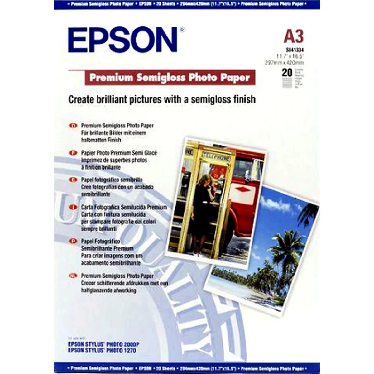 Papier photo glace epson 2357145 a3 20 volets 1 unite m050765755. Nous sélectionnons pour Diaytar des produits qui ont une histoire, une âme, et qui sauront trouver une place dans la vôtre.