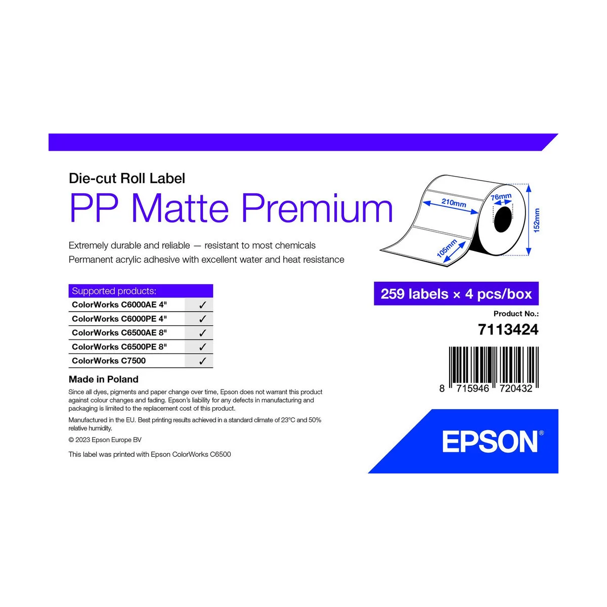 Papier pour imprimante epson 7113424 blanc 4 unites s5518046748. Votre foyer mérite le style et le confort des produits Diaytar Home.