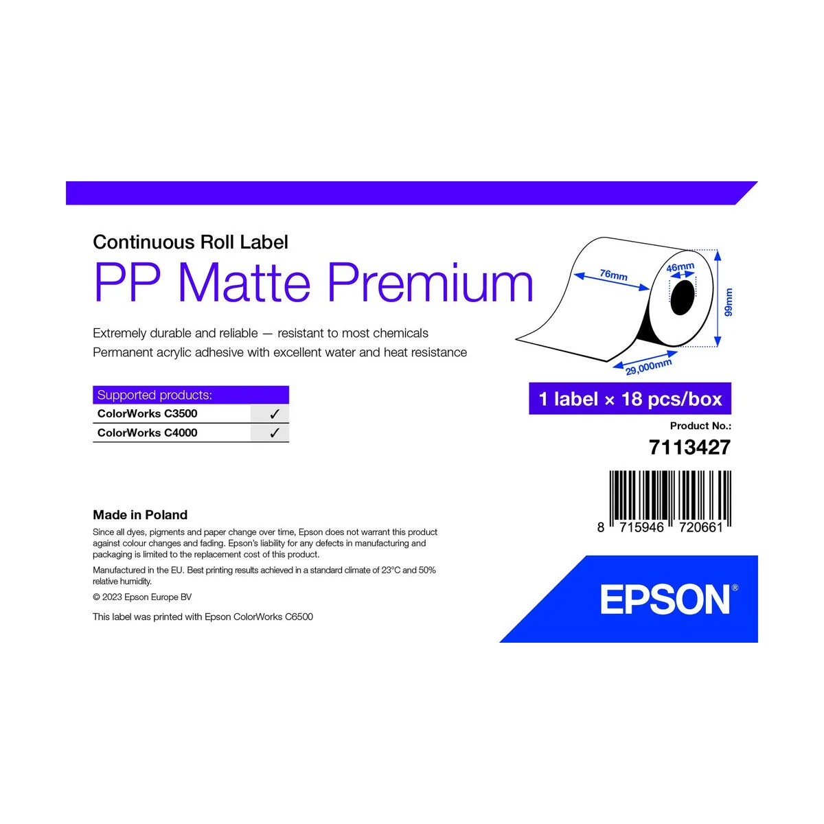 Papier pour imprimante epson 7113427 blanc 18 unites s5518047247. Chez Diaytar, chaque détail compte pour votre satisfaction totale.