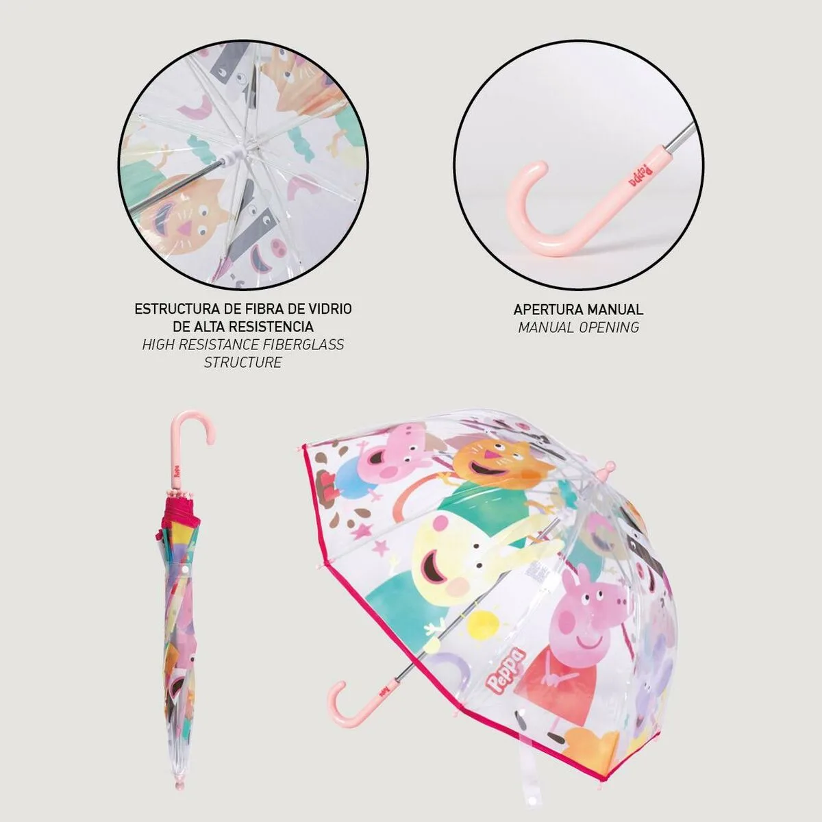 Parapluie peppa pig o 71 cm multicouleur s073680714 Parapluie peppa pig o 71 cm multicouleur s073680714. La recette Diaytar : un tiers de design, un tiers d'innovation, un tiers de fonctionnalité. Le tout saupoudré de tendance.