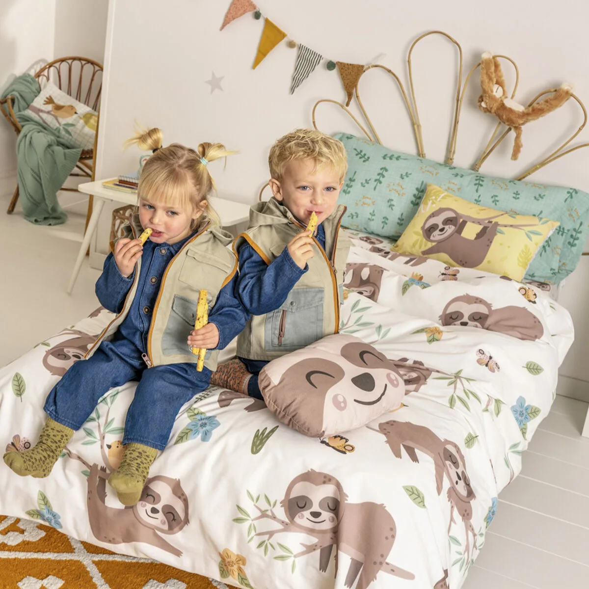 Parure de couette happyfriday moshi moshi happy sloth multicouleur lit 1 persone 2 pieces d161270624. Votre foyer mérite le style et le confort des produits Diaytar Home.