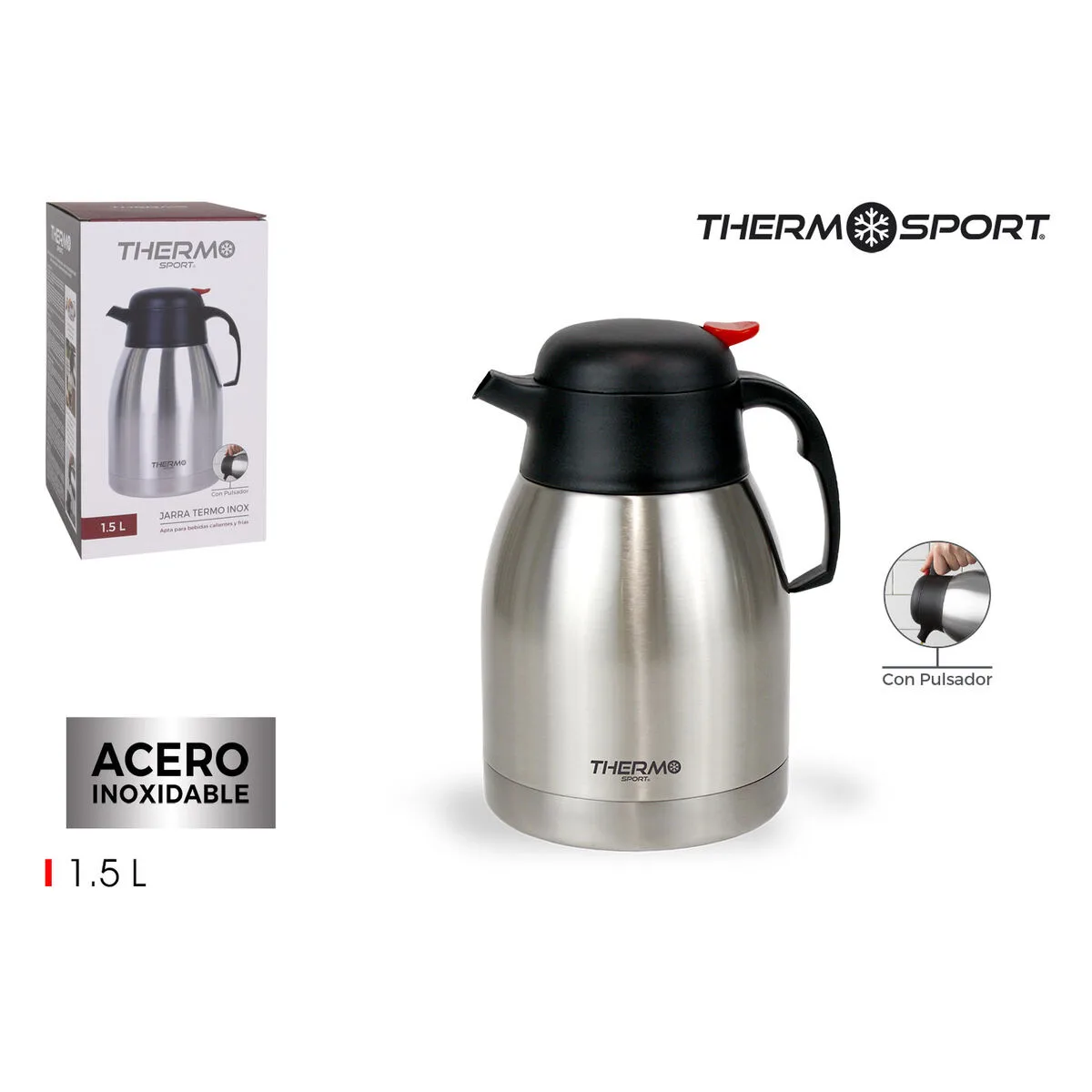 Pichet thermo thermosport acier inoxydable 1 5 l bouton 6 unites s223347798. Chez Diaytar, nous célébrons l'innovation sous toutes ses formes, des produits high-tech les plus fous aux objets maison les plus malins.