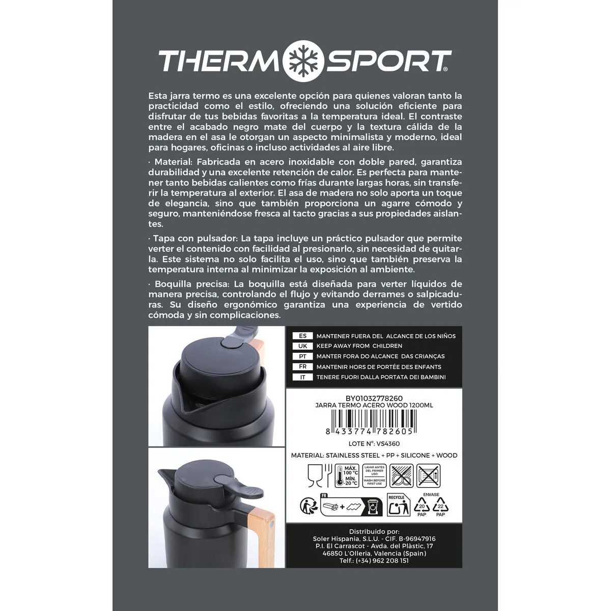 Pichet thermo thermosport noir 1 2 l 4 unites s223908446. Bienvenue sur Diaytar, la plateforme qui réconcilie l'âme de la boutique de quartier avec la puissance du digital.