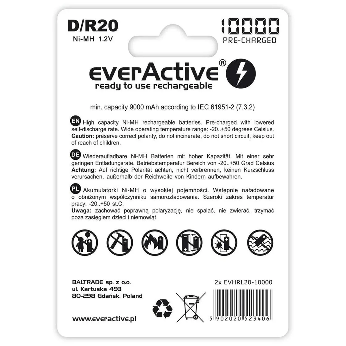 Piles rechargeables everactive evhrl20 10000 10000 mah 1 2 v s910611396. L'art de vivre à la française s'exprime dans notre collection maison Diaytar.