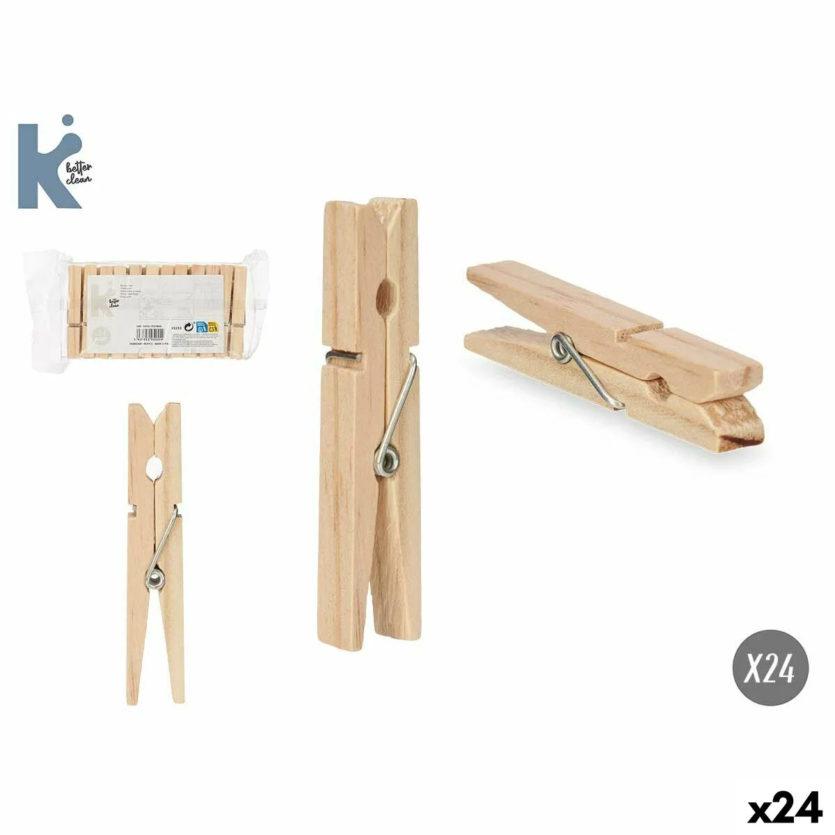 Pinces a linge 289 bois metal 7 x 1 cm 10 5 x 19 x 3 cm 24 unites s363057472. Votre garde-robe mérite le style Diaytar - Découvrez nos nouveautés !