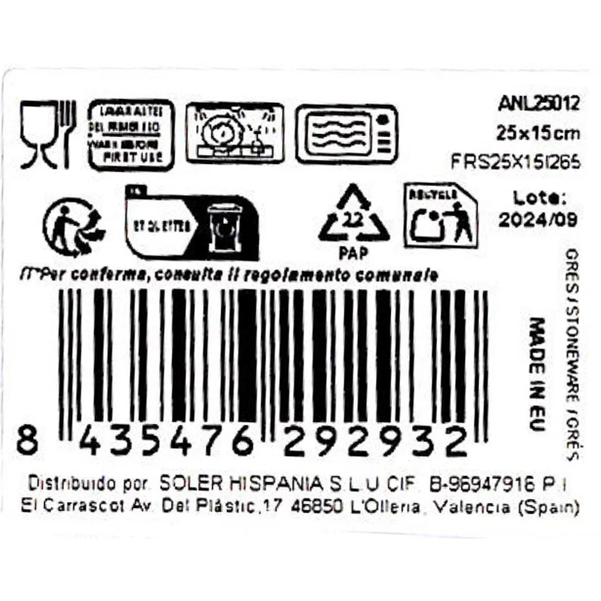 Plat a gratin la mediterranea anllo rectangulaire 25 3 x 15 x 2 cm 18 unites s223744021. Re-découvrez le plaisir de shopper en ligne avec Diaytar et sa multitude de produits triés sur le volet pour vous