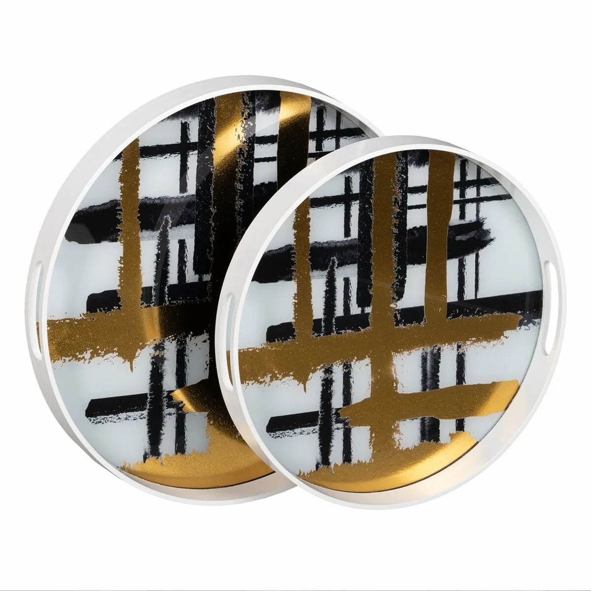 Plateau aperitif blanc noir dore pvc verre abstrait 42 x 42 x 4 2 cm 2 unites s880514511. Les dernières tendances mode vous attendent chez Diaytar !