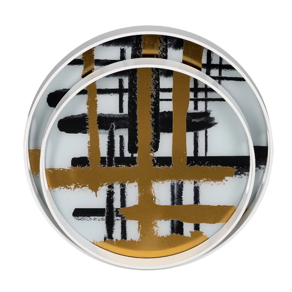 Plateau aperitif blanc noir dore pvc verre abstrait 42 x 42 x 4 2 cm 2 unites s880514519. Diaytar s'adapte à vos besoins avec une gamme complète et variée.
