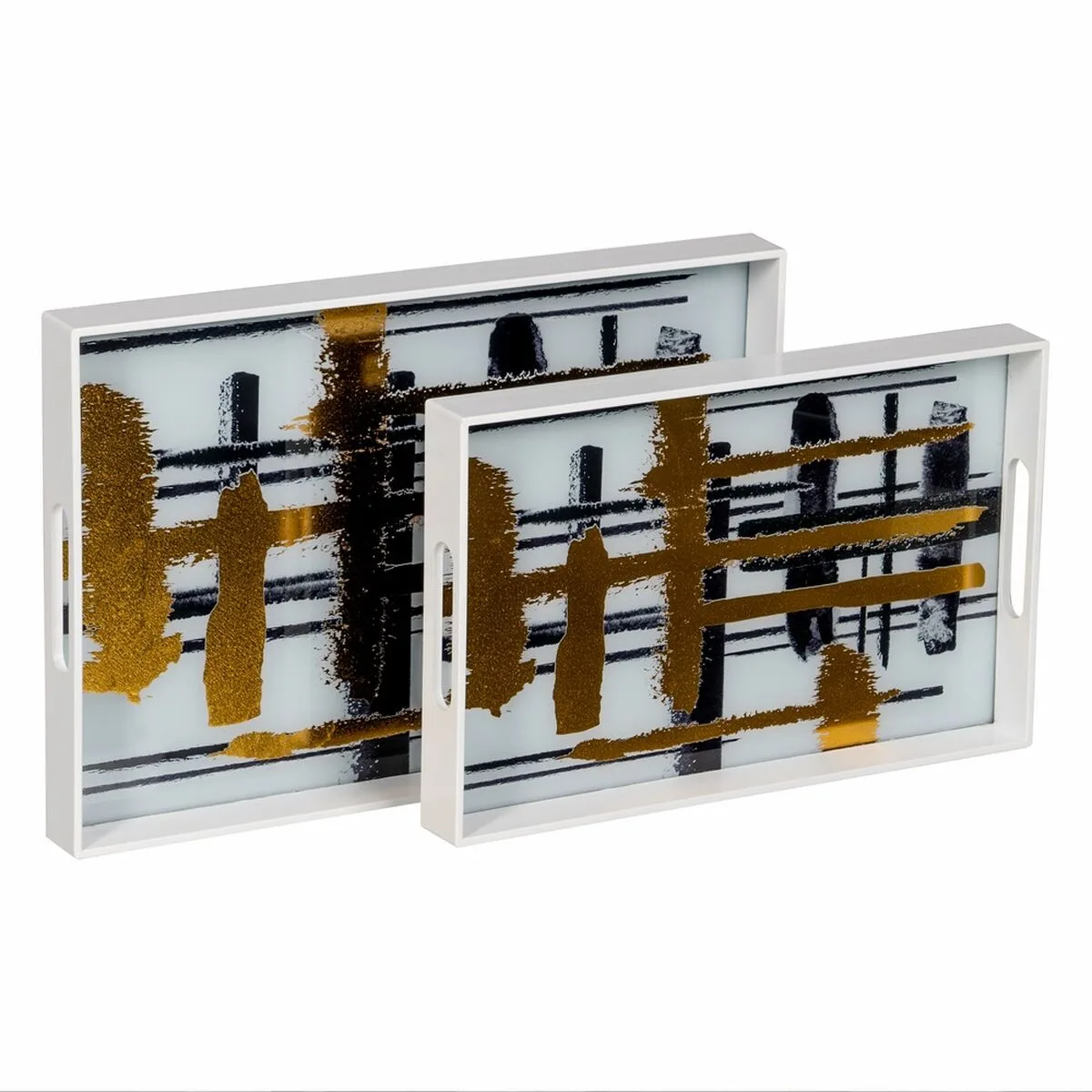 Plateau aperitif blanc noir dore pvc verre abstrait 45 x 31 x 4 2 cm 2 unites s880514624. Plongez dans l'univers Diaytar où chaque produit raconte une histoire.