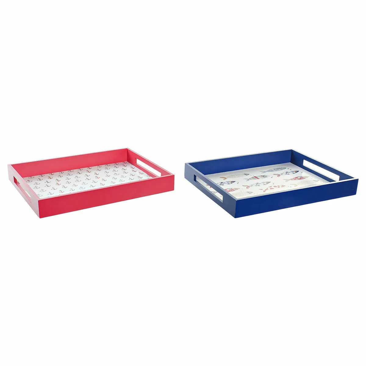 Plateau aperitif dkd home decor bleu corail bois mdf mediterraneen 40 x 30 x 5 cm 2 unites s303701020. Créez votre look signature avec les pièces mode sélectionnées par Diaytar.