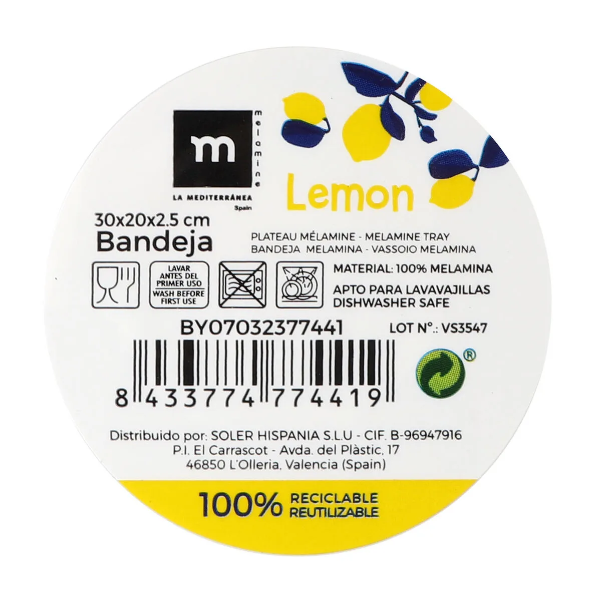 Plateau aperitif la mediterranea citron 30 x 20 x 2 5 cm 12 unites s223489424. Style et élégance se conjuguent parfaitement dans notre rayon mode Diaytar.
