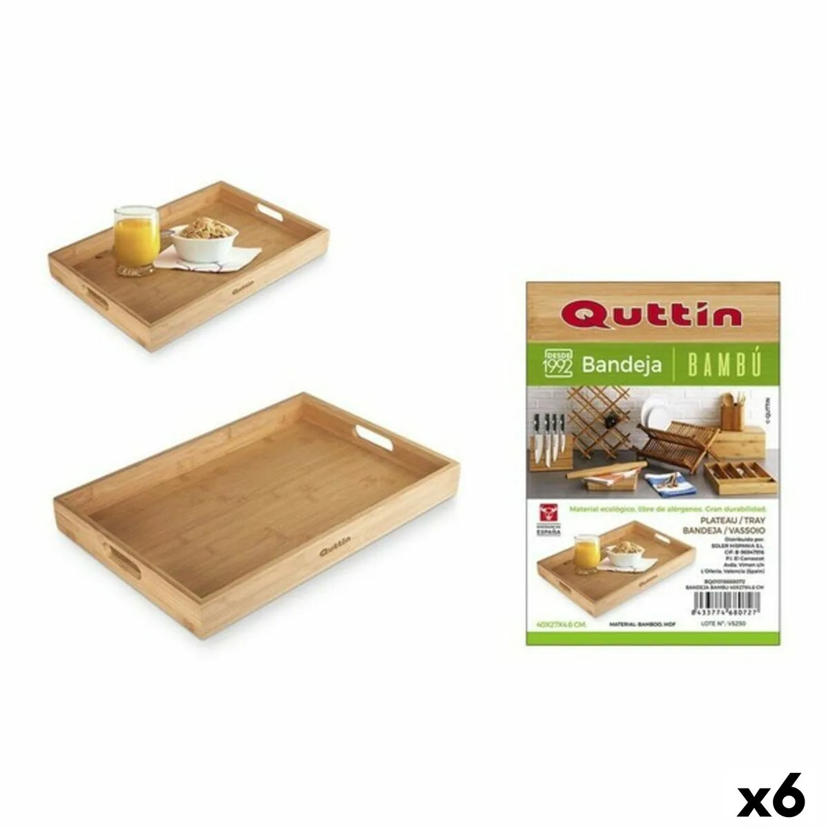 Plateau quttin 62326 bambou 40 x 27 x 4 6 cm 6 unites s223018018. Diaytar réinvente le e-commerce avec une approche généraliste axée sur la qualité, la tendance et l'accessibilité