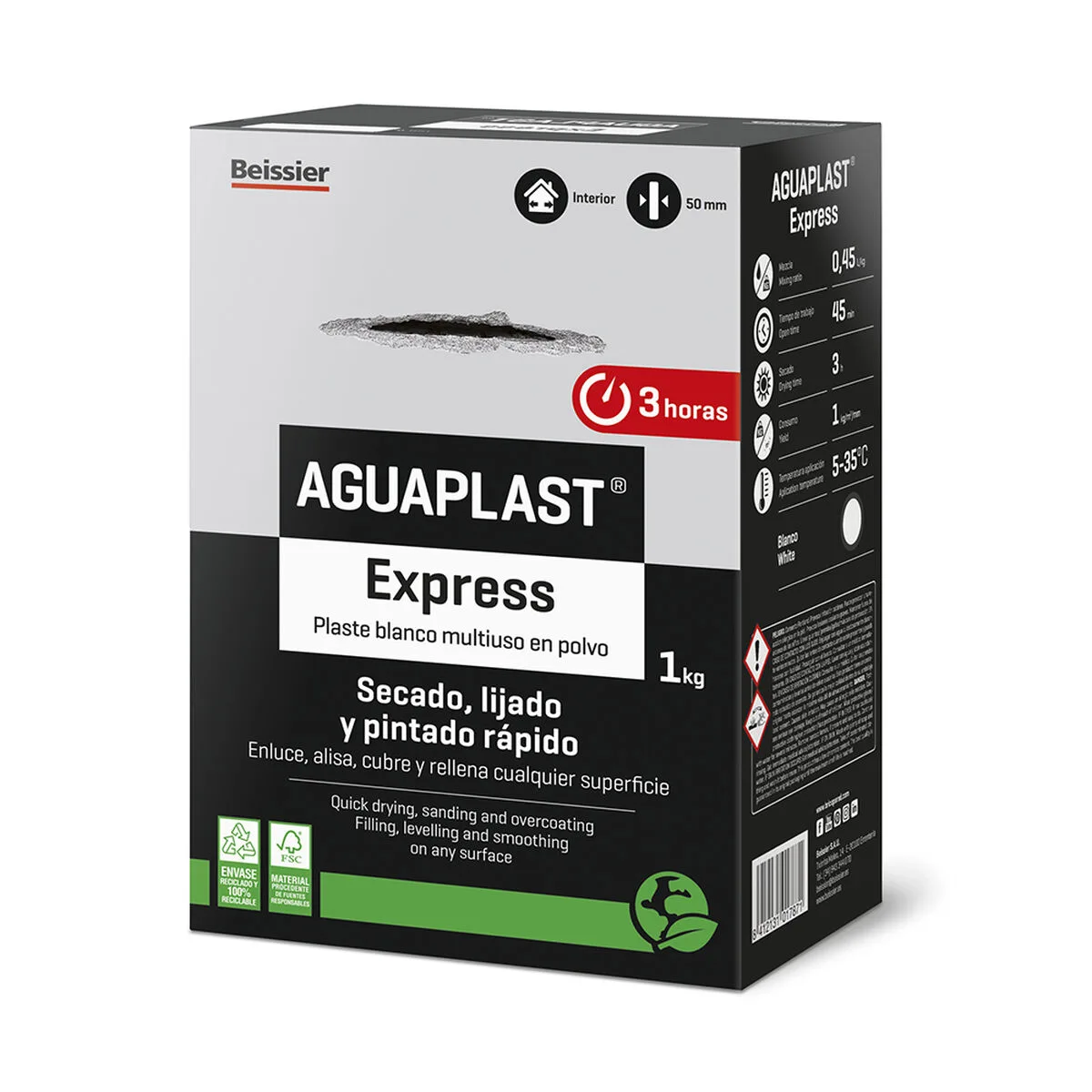 Platre en poudre aguaplast express blanc 1 kg s792107037. Du salon à la chambre, Diaytar habille votre intérieur avec élégance.