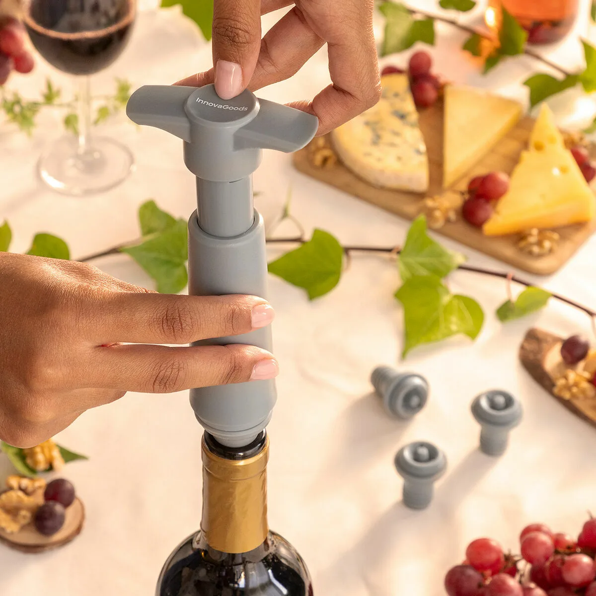 Pompe a vide et bouchons a vin winuum innovagoods 4 bouchons v010380531. Diaytar révolutionne votre façon de faire du shopping en ligne !