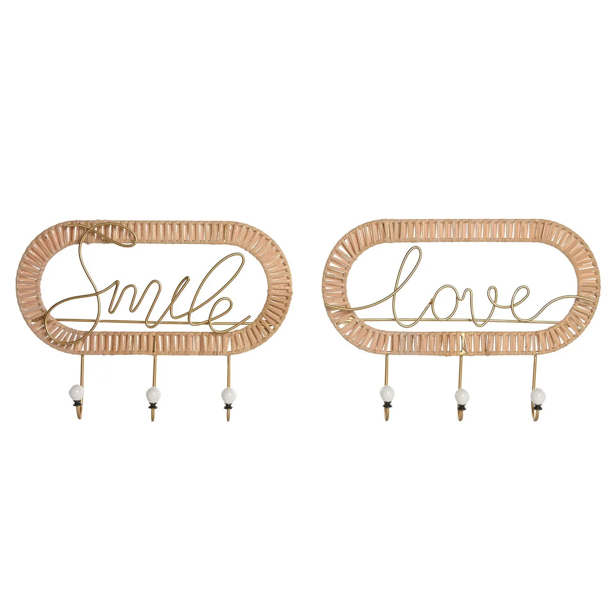 Portemanteau home esprit dore naturel metal rotin 40 x 6 4 x 28 6 cm 2 unites s306033285. Diaytar : Le curateur de votre quotidien. Des produits soigneusement choisis pour leur originalité et leur utilité