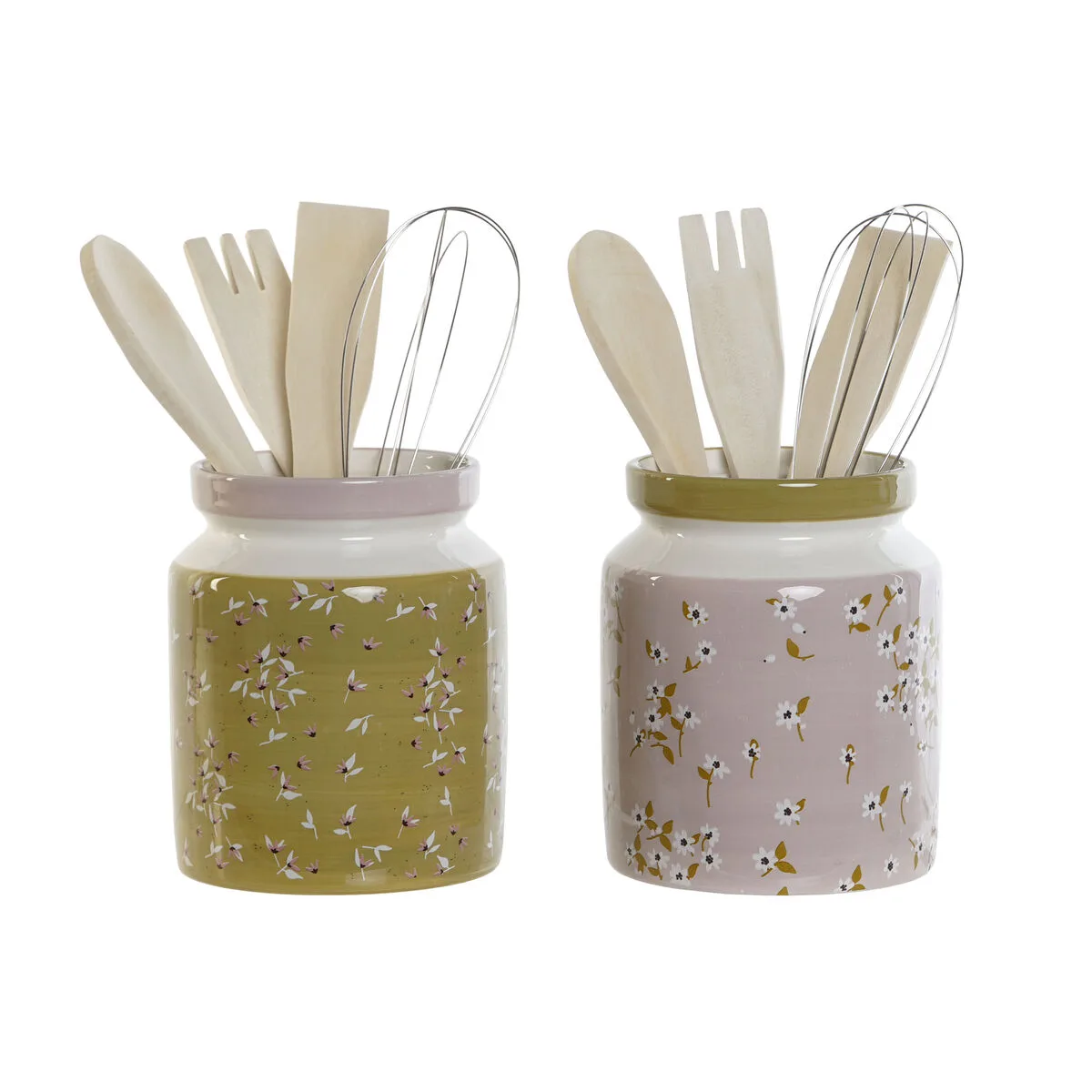 Pot pour ustensiles de cuisine dkd home decor metal dolomite bois mdf 12 x 12 x 25 cm 2 unites s305358877. Votre garde-robe mérite le style Diaytar - Découvrez nos nouveautés !
