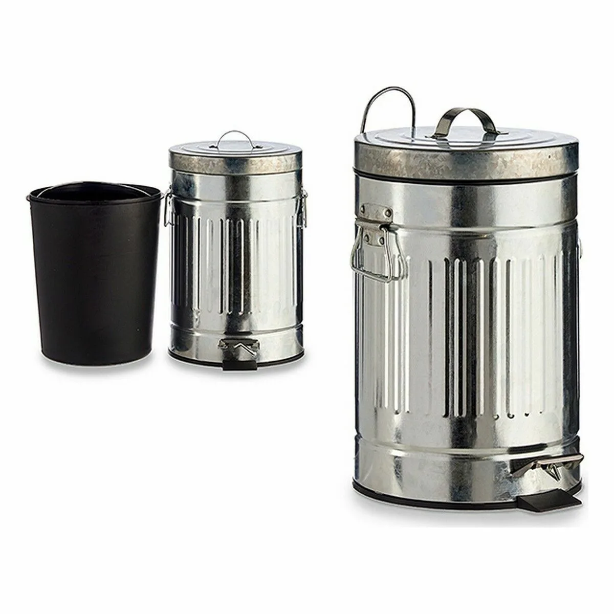 Poubelle a pedale argente acier 7 l 6 unites s362466514. Diaytar a fait le pari de la transparence : nous vous disons tout sur l'origine et la conception de nos produits.