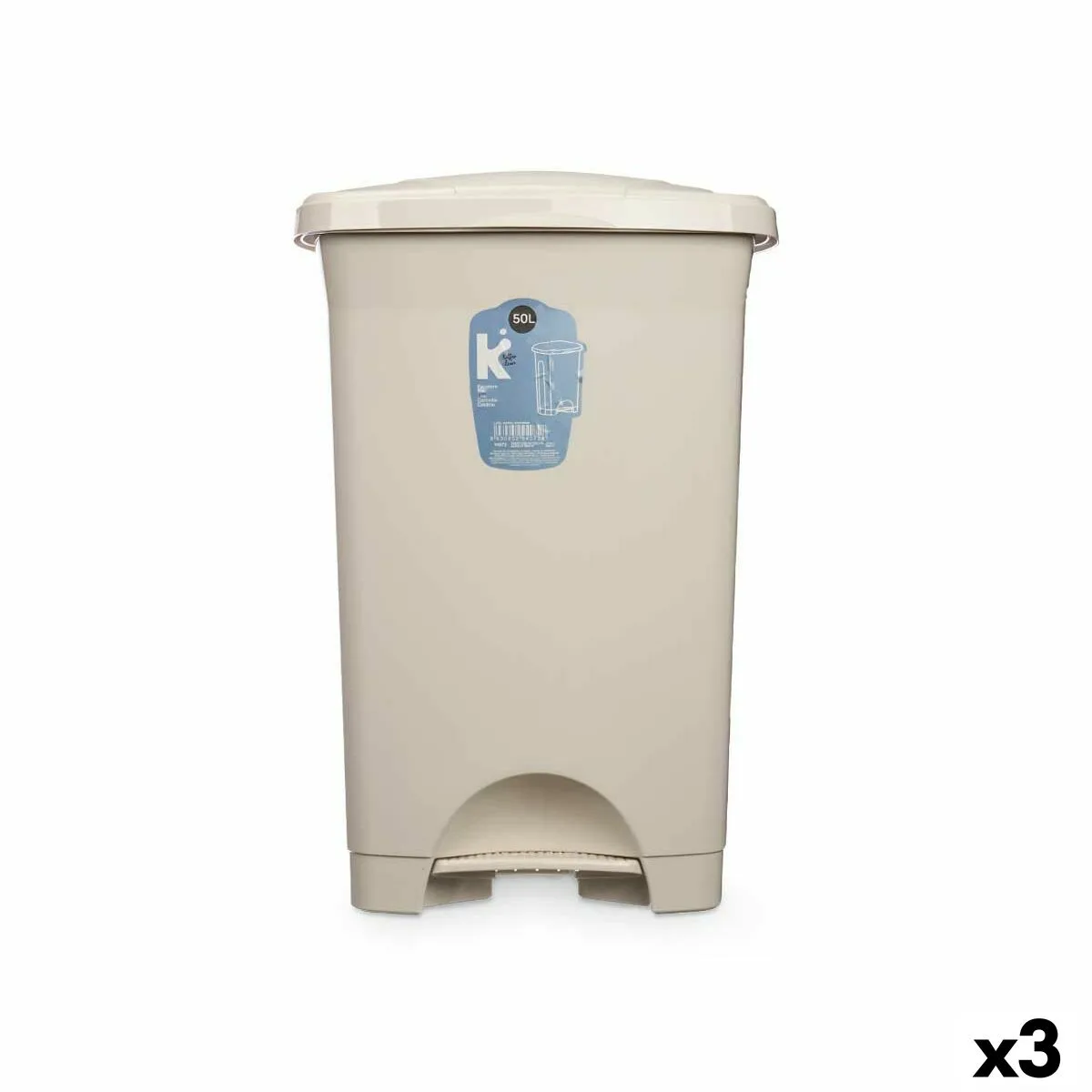 Poubelle a pedale beige plastique 50 l 3 unites s363236575. Les dernières tendances mode vous attendent chez Diaytar !